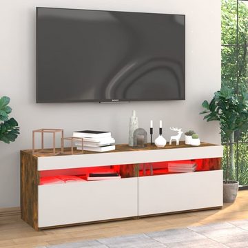 vidaXL TV-Schrank TV-Schränke 2 Stk mit LED-Leuchten Räuchereiche 60x35x40 cm Lowboard F