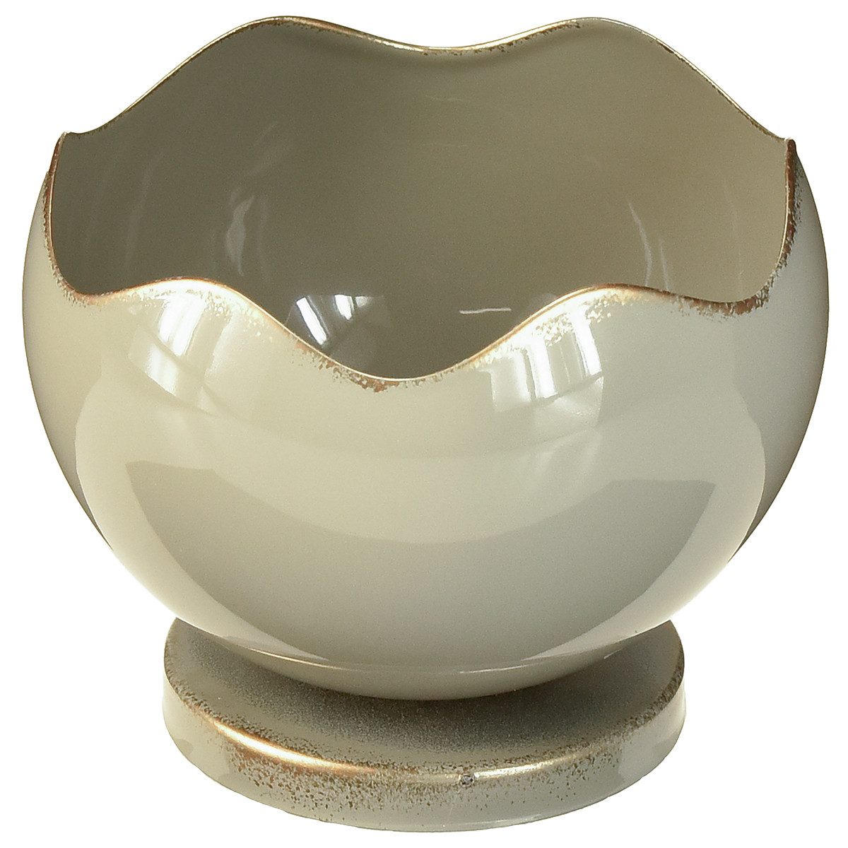 Viana Kerzenhalter Metall Stabkerzenhalter Grau-Gold Jugendstil H9,5cm