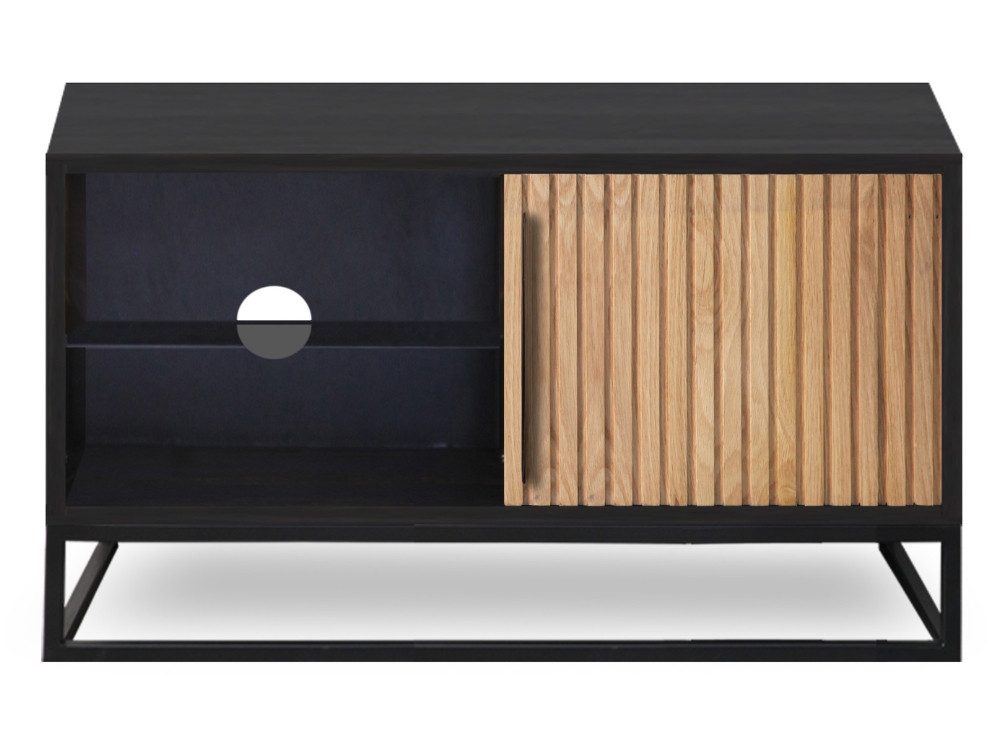 WOLF MÖBEL Sideboard (100 x 40 x 55), NAMIBIA Lowboard mit 1 Glas-/ 1 Holztür