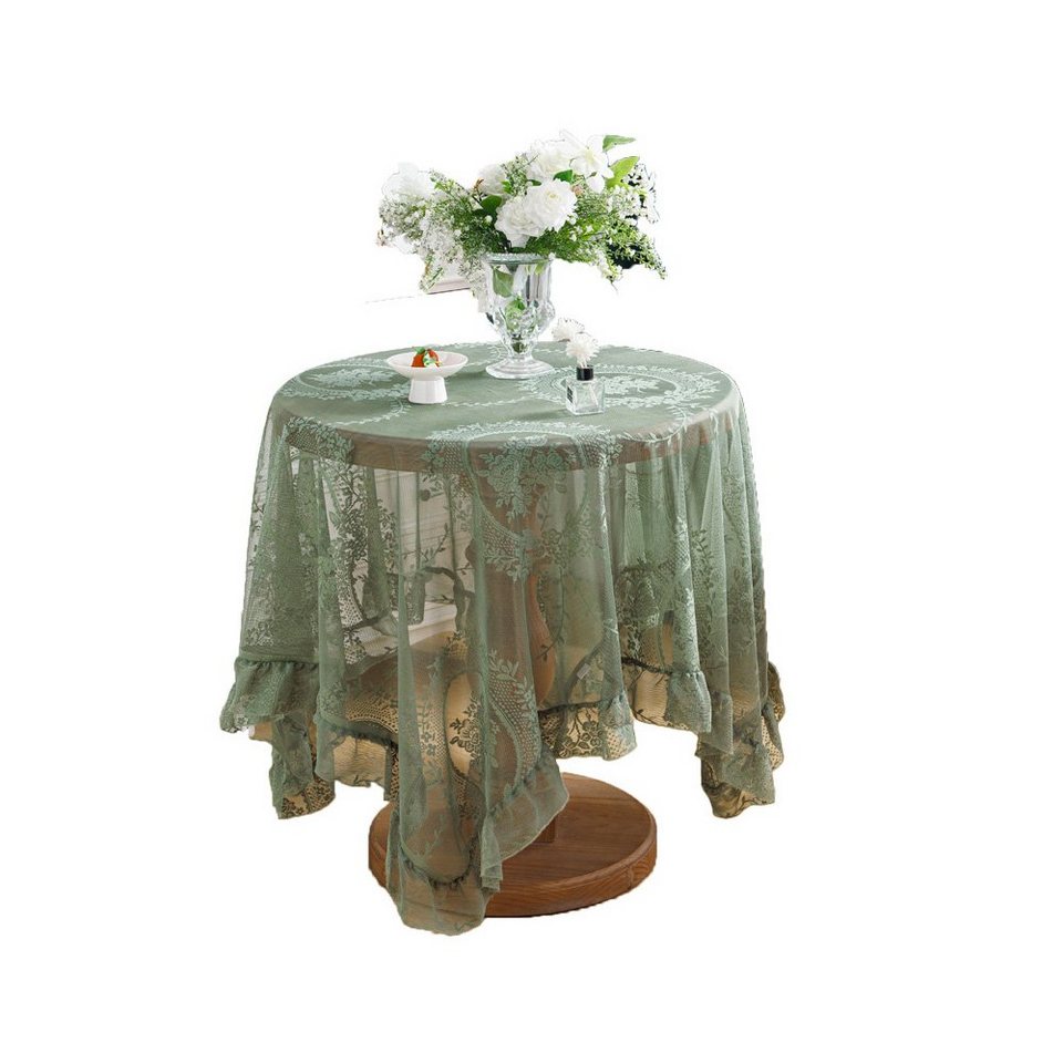 FELIXLEO Tischläufer Hochzeit Tischdecke Tischdecke 140*140cm Vintage für Dekor Spitze