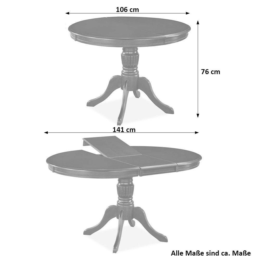 Feldmann-Wohnen Esszimmer-Set Olivia, (ausziehbar, dekorative Fräsungen, moderner Landhausstil, Essgruppe), Esszimer-Set Nussbaum dunkel / Tisch ohne Stühle