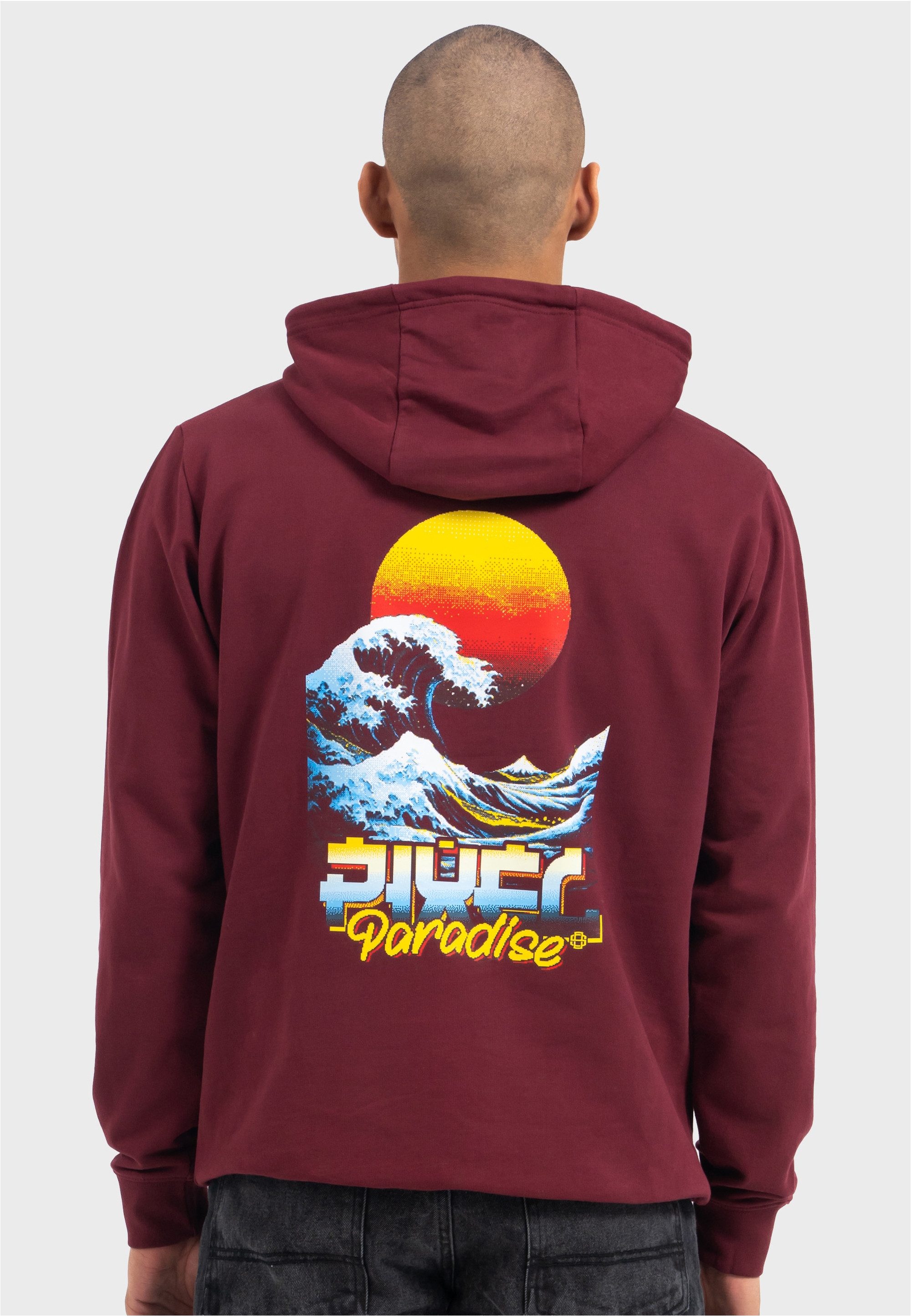 Oldskull Kapuzensweatshirt Retro Pixel Wave Logo Graphic im zeitlosen Retro-Design