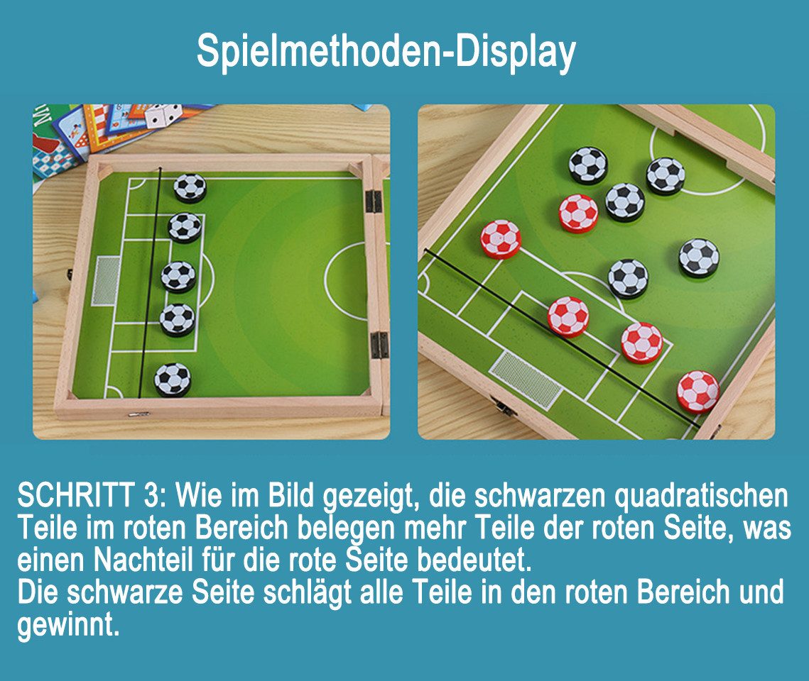 CLTYQ Spiel 4-in-1 Tischspiel,Familienspiel für Kinder & Erwachsene, Geschicklichkeitsspiel 2 Spieler – Reisespiel im Tischfußball-Stil
