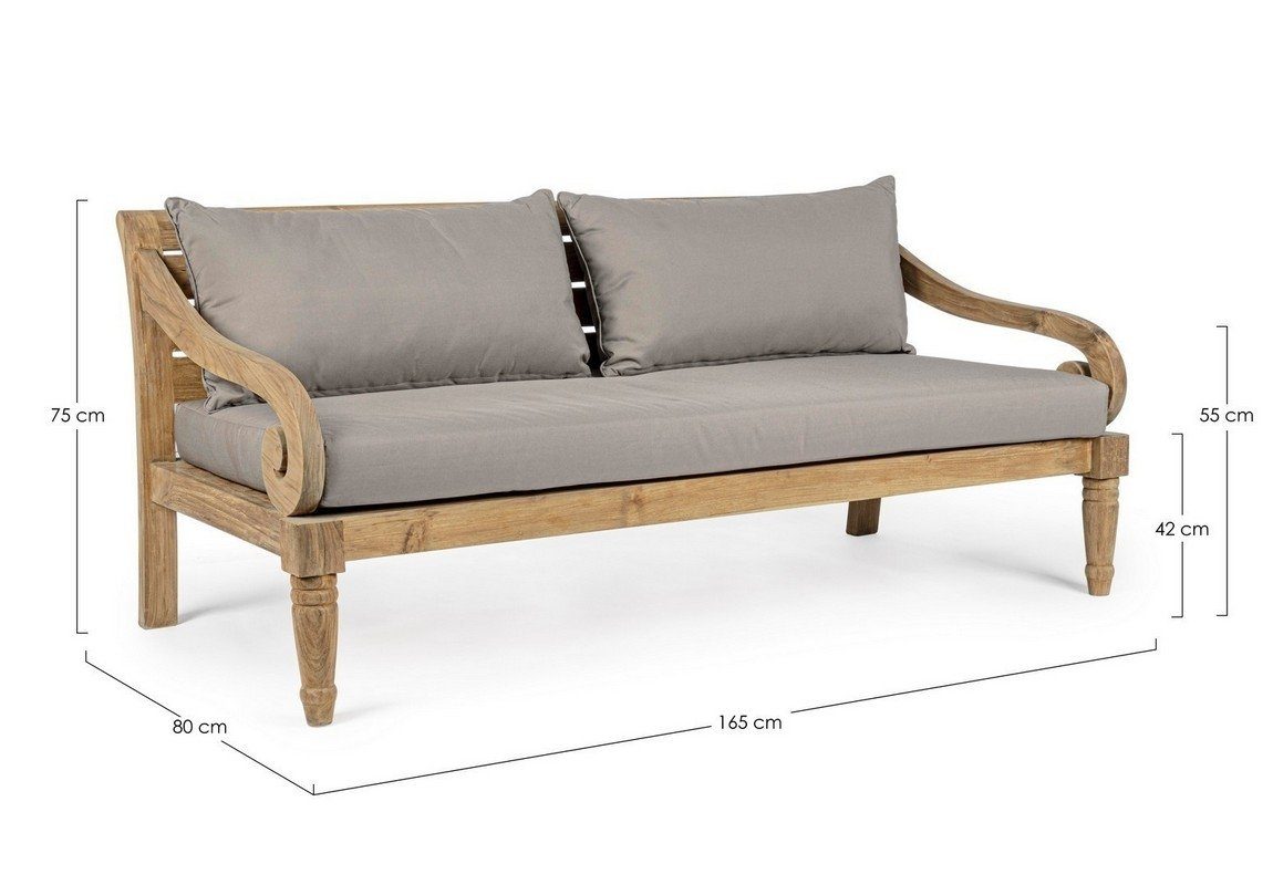 Karuba Couch 165x80x75cm Natur24 Sofa Teakholz Sofa Sofa Polster