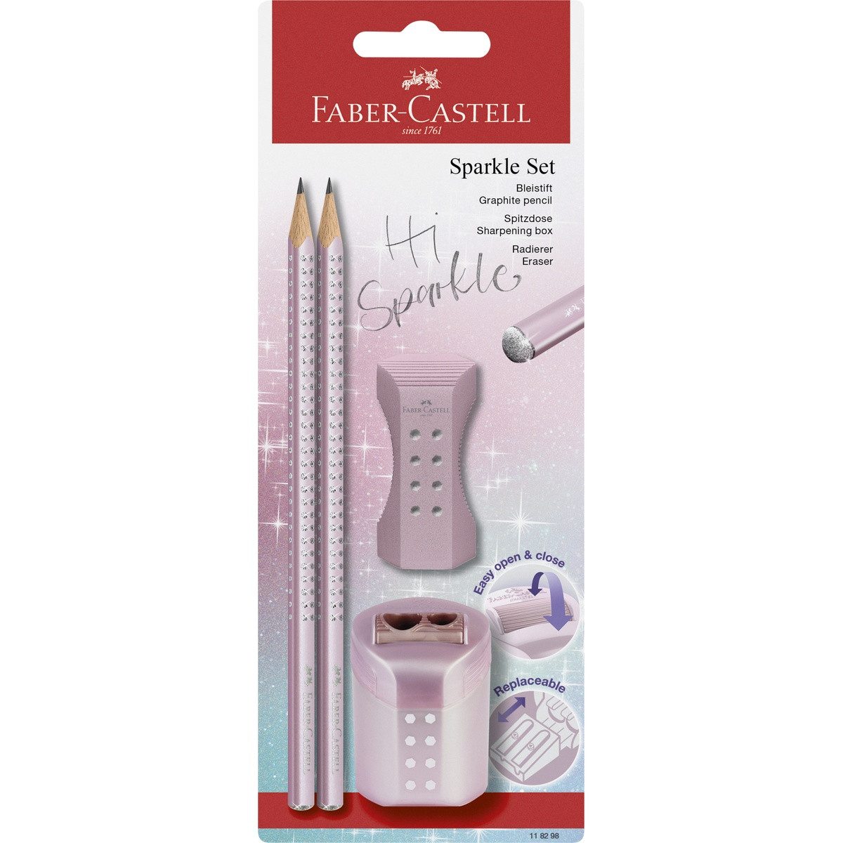 Faber-Castell Bleistift FABER-CASTELL Schreib Set Sparkle rosé