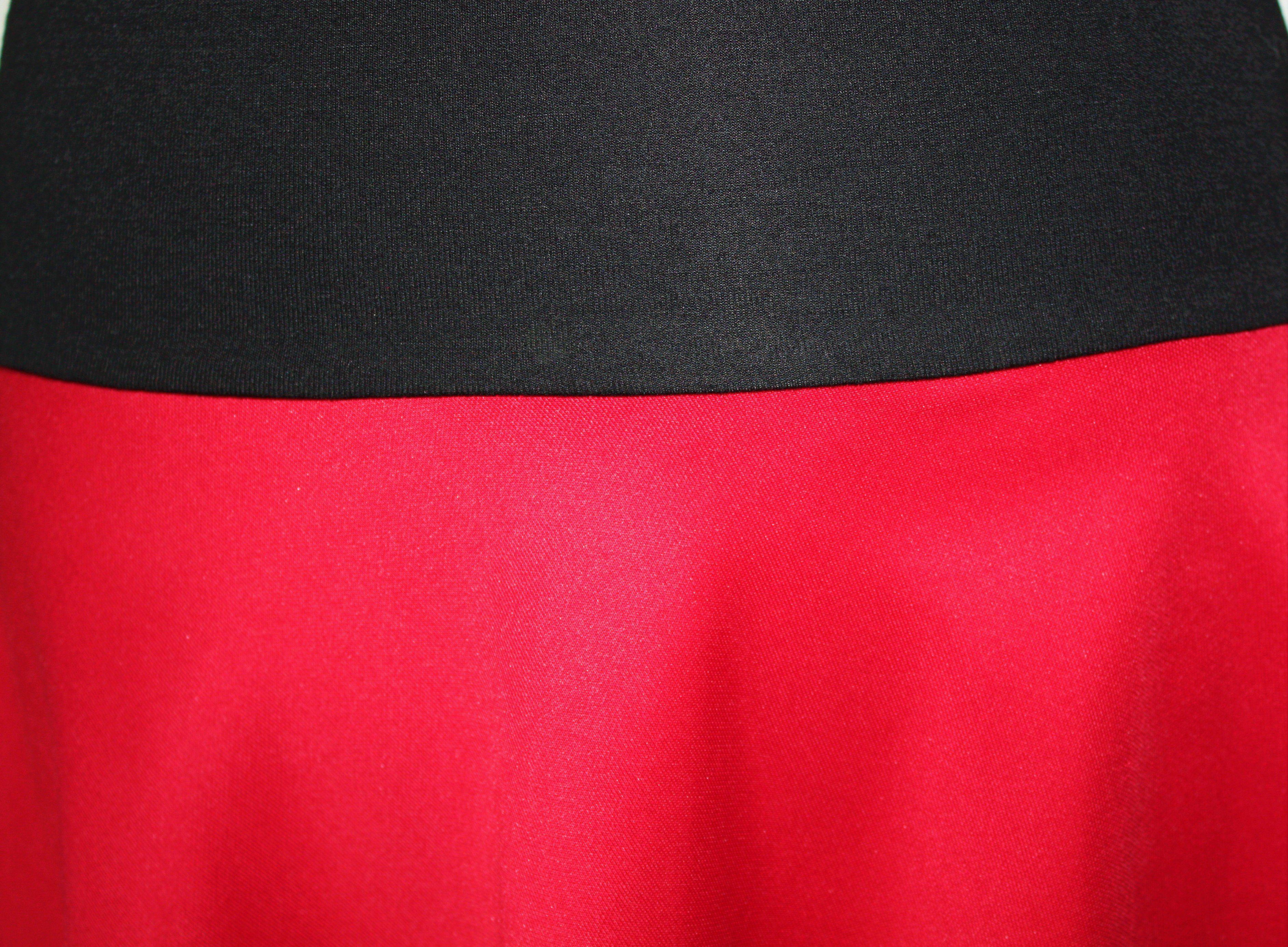 dunkle design Jerseyrock Asymmetrisch Grau Rot günstig online kaufen