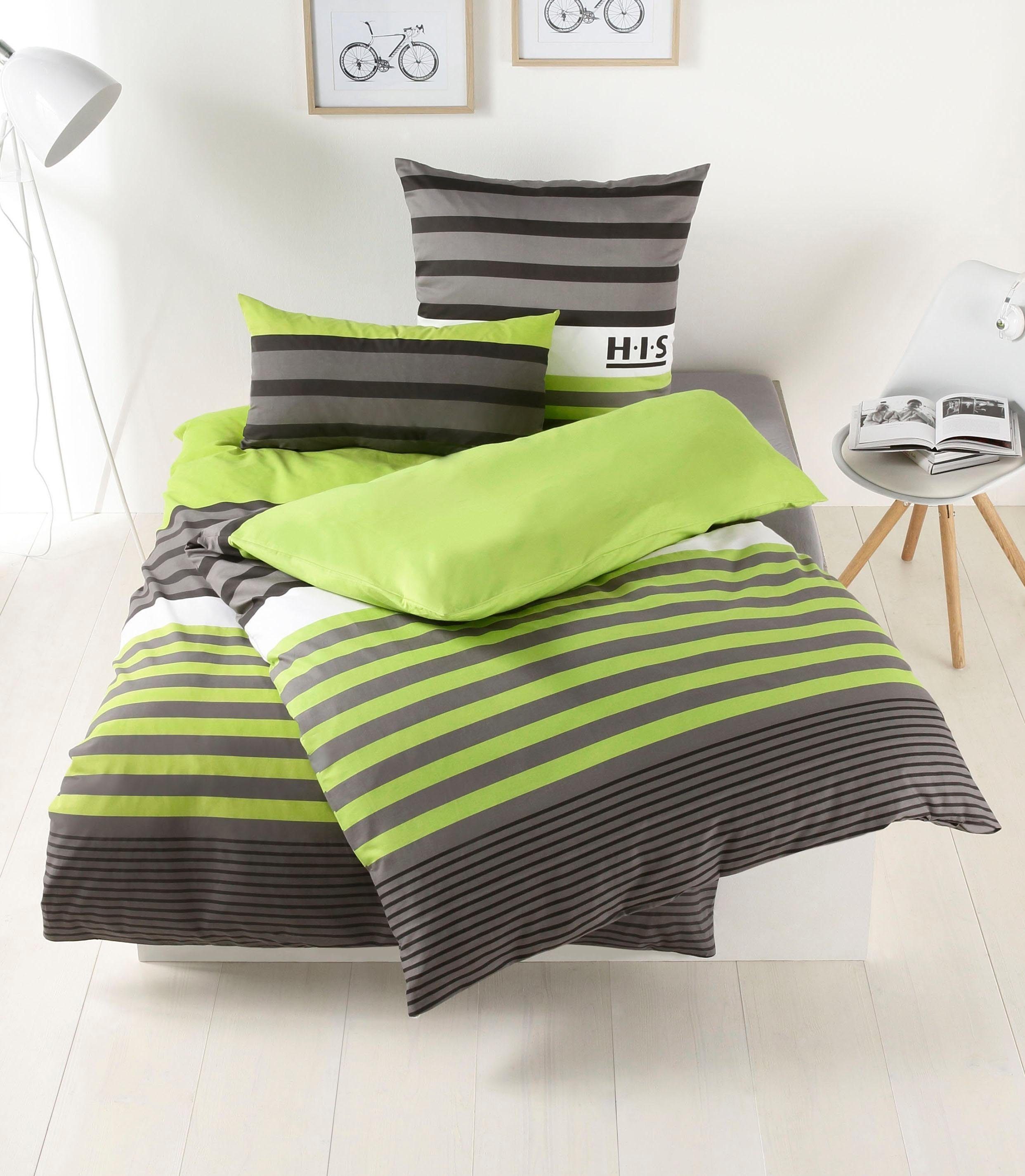 OTTO home Bettwäsche Majoran, Linon, 2 teilig, gestreifte Bettwäsche in 4 Qualitäten, Marke H.I.S by OTTO home