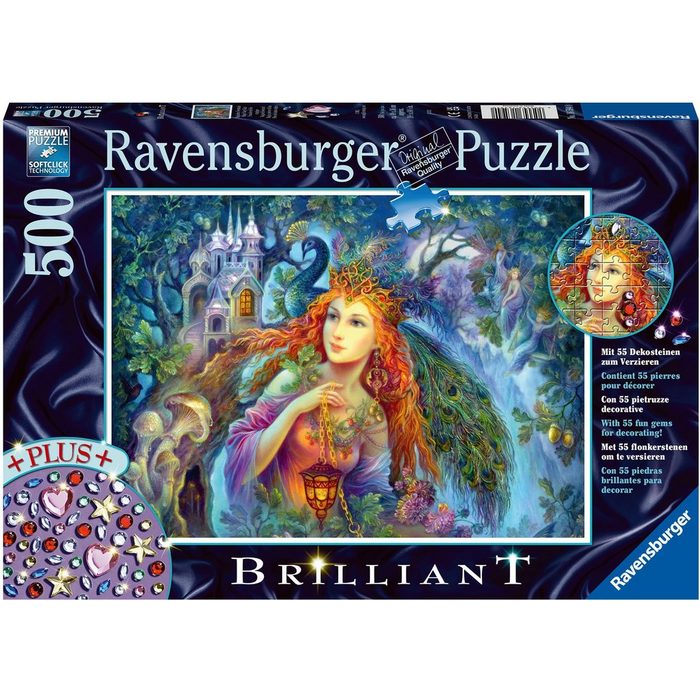 Ravensburger Puzzle »Brillant - Magischer Feenstaub« 500 Puzzleteile mit Dekosteinen zum Verzieren; FSC® - schützt Wald - weltweit