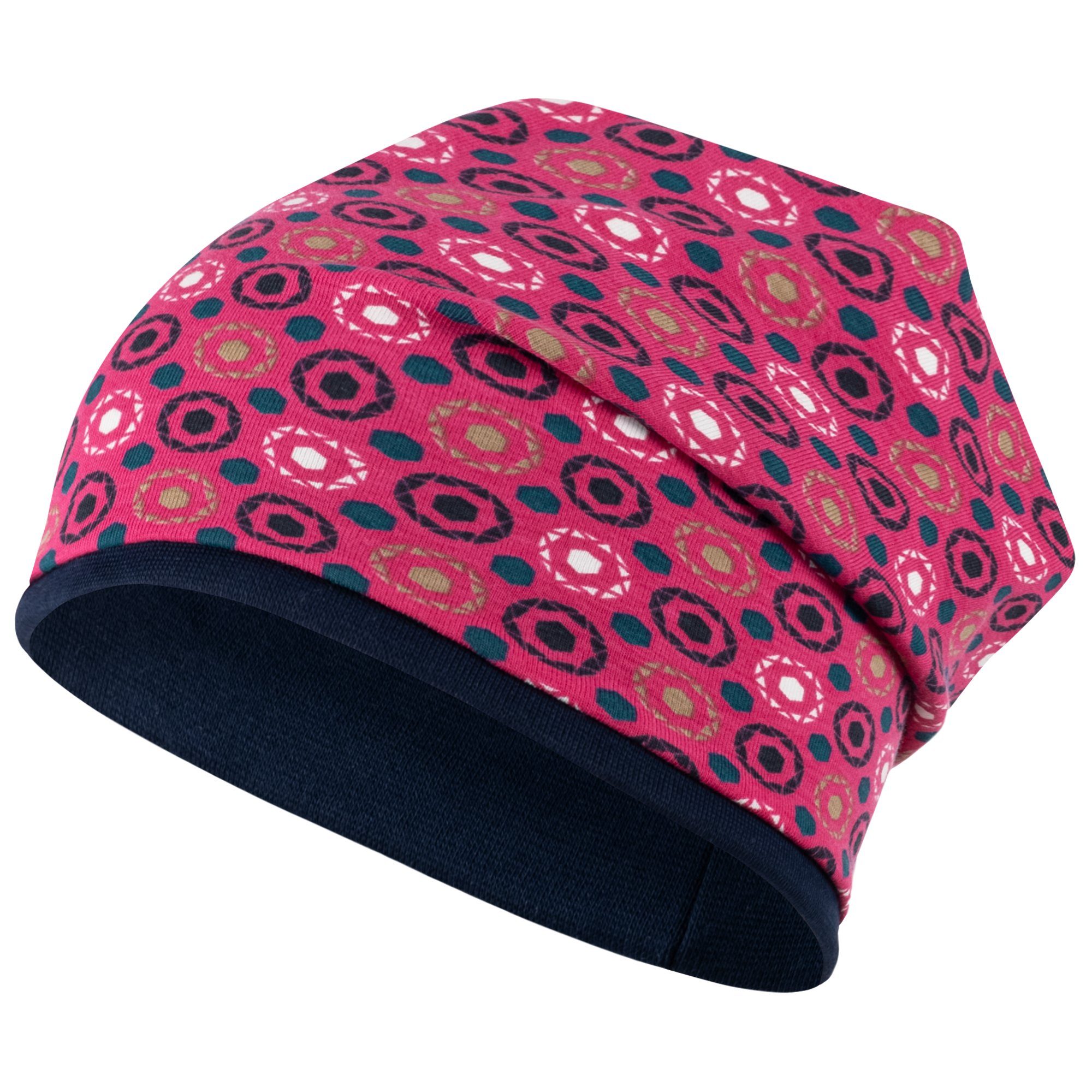 F.P.H. Maja Jerseymütze Mütze Beanie Mädchen Übergangsmütze pink-blau