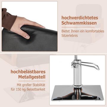 KOMFOTTEU Stuhl Friseurstuhl, höhenverstellbar & 360° drehbar, bis 150 kg