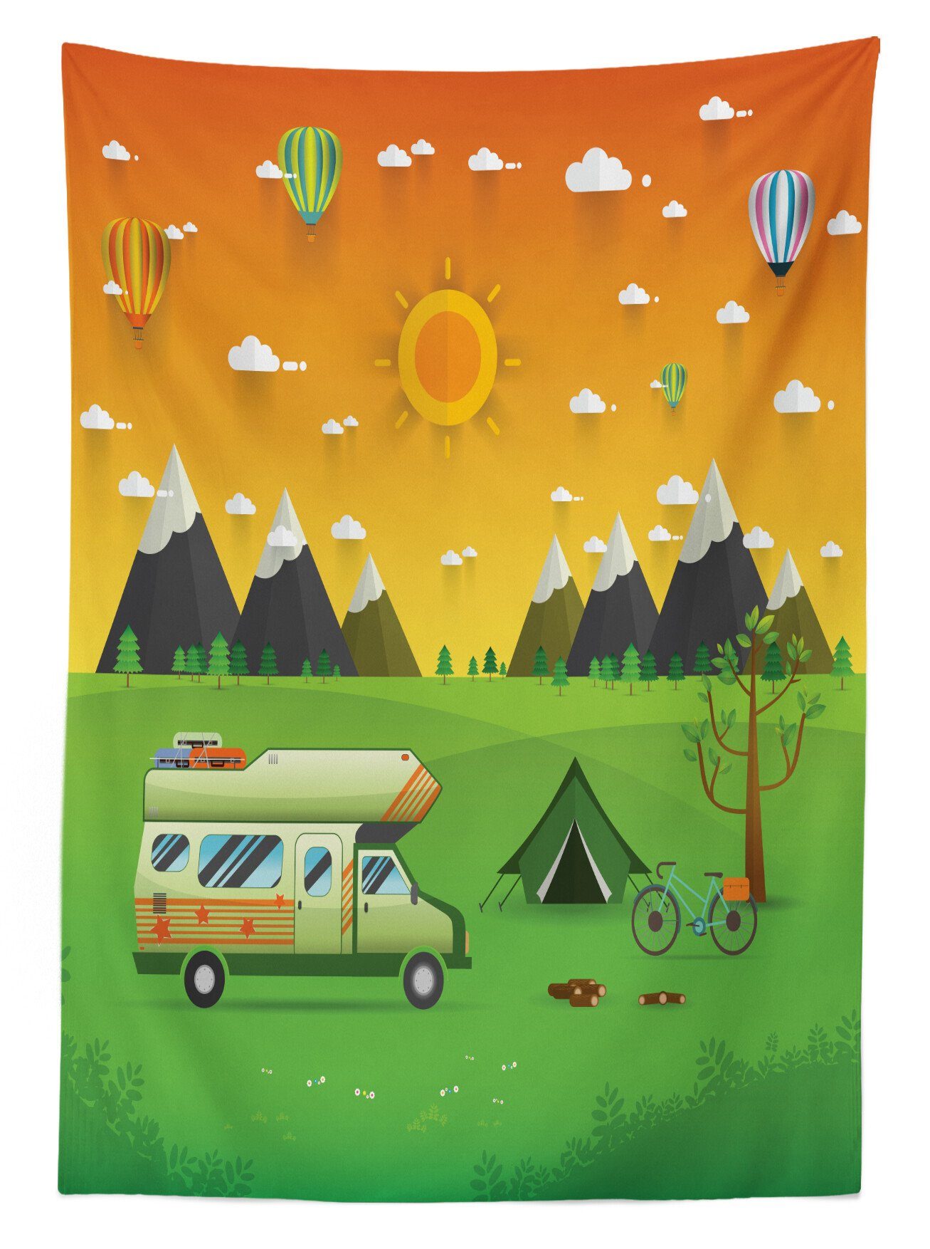 Camping Klare Bereich Farben, den Abakuhaus Außen Tischdecke Nationalpark-Landschaft Farbfest geeignet Waschbar Für