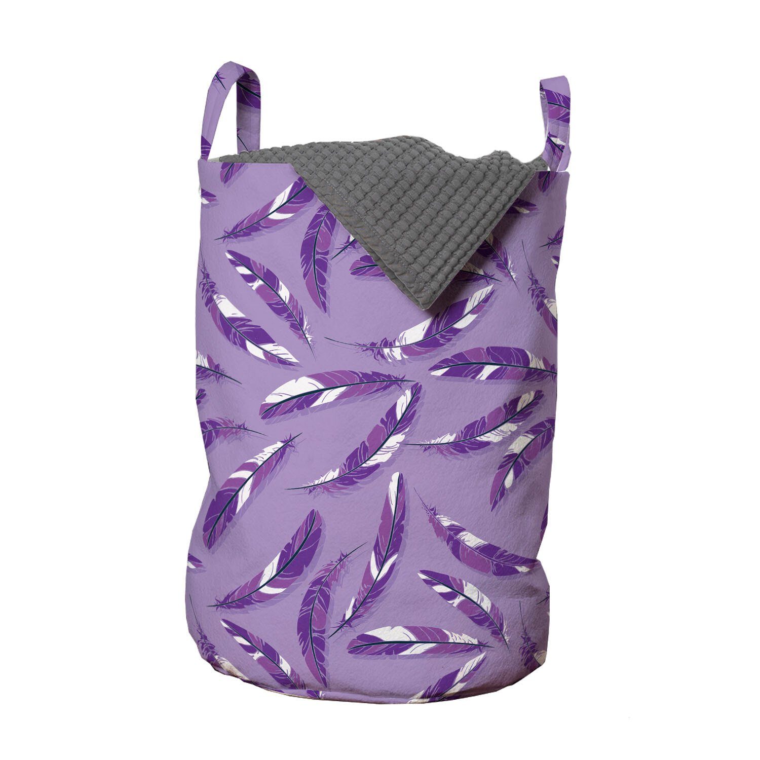 Wäschesäckchen Federn Abakuhaus mit Lilac Empfindliche Griffen Wäschekorb für Dunkelviolett Waschsalons, Kordelzugverschluss