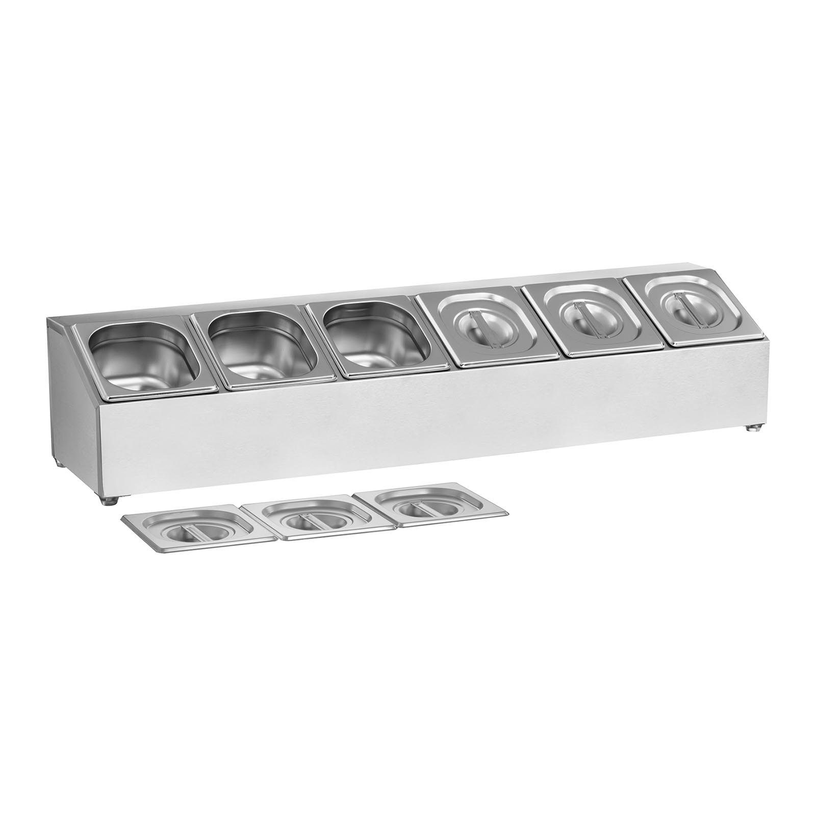 Royal Catering Aufbewahrungssystem GN Aufsatzbord Mit GN Behältern Gastronorm Behälter Gestell Edelstahl, Edelstahl