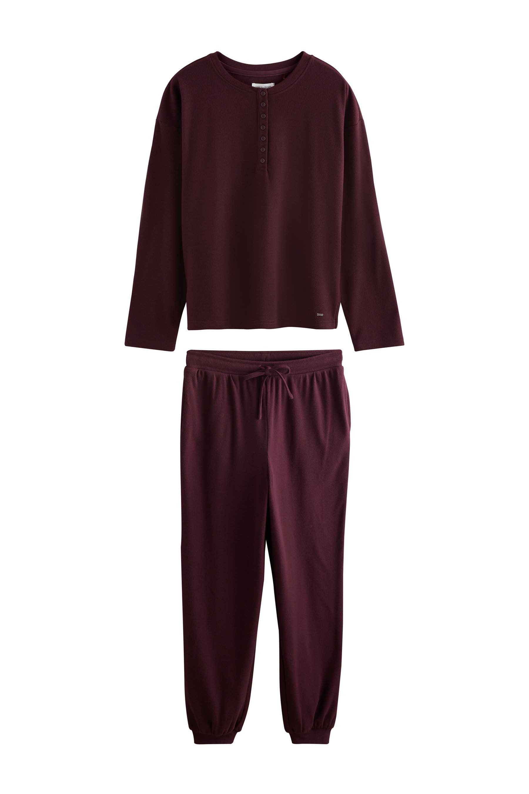 Next Pyjama Henley-Schlafanzug mit Waffelstruktur (2 tlg)