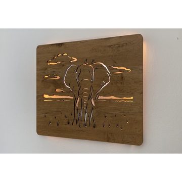 WohndesignPlus LED-Bild LED-Wandbild "Elefant" 65cm x 55cm mit Akku/Batterie, Tiere, DIMMBAR! Viele Größen und verschiedene Dekore sind möglich.