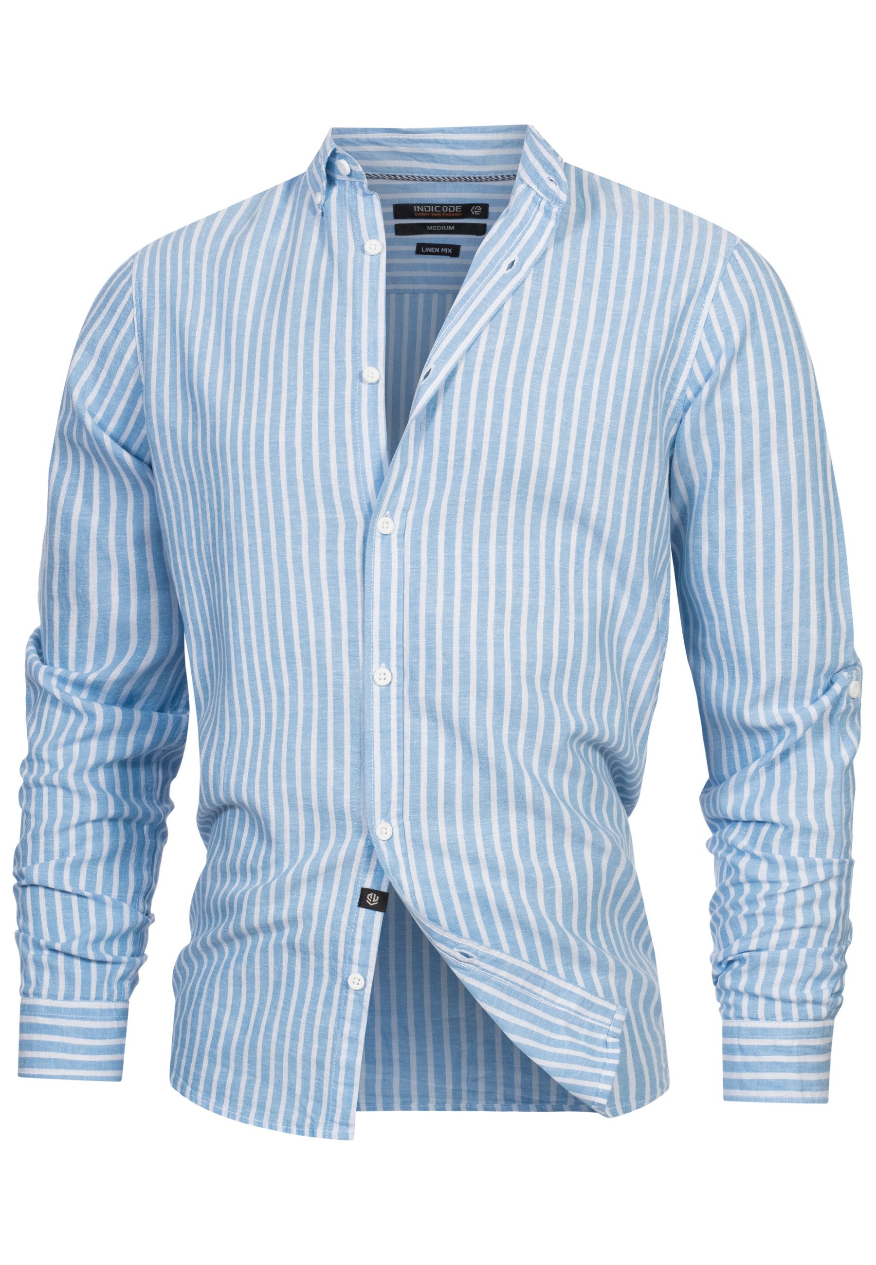 Indicode Langarmhemd Herren Brayden Herrenhemd Langarm mit Button-Down-Krag günstig online kaufen
