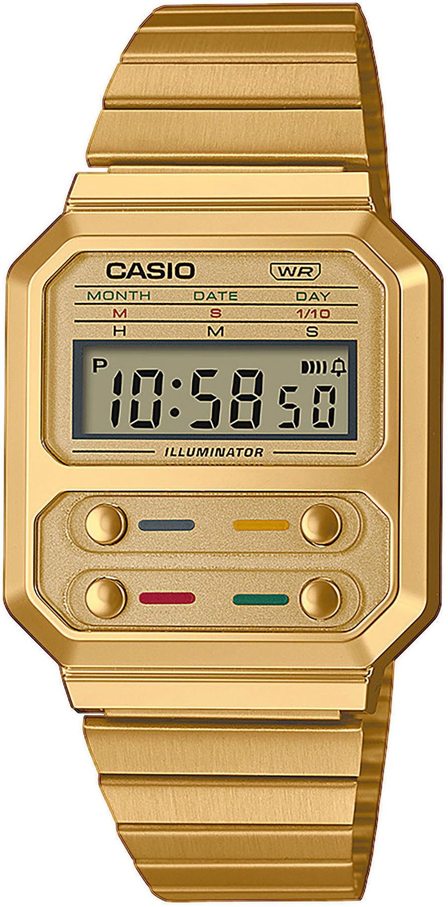 CASIO VINTAGE Chronograph A100WEG-9AEF, Quarzuhr, Armbanduhr, Damen, Herren, digital, retro, Stoppfunktion
