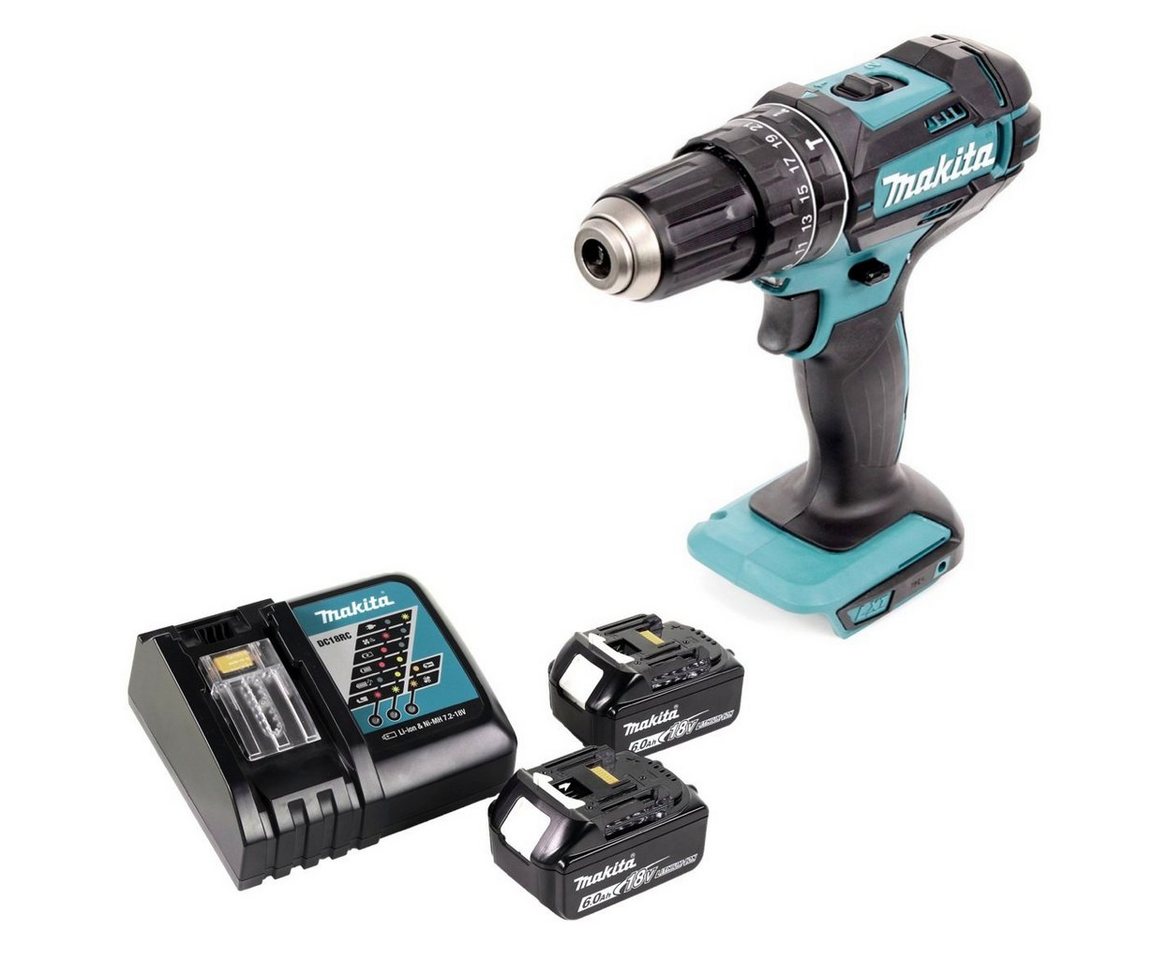 Thumbnail - Makita Schlagbohrmaschine DHP 482 RG Akku Schlagbohrschrauber 18 V 62 Nm + 2x Akku 6,0 Ah + Lad