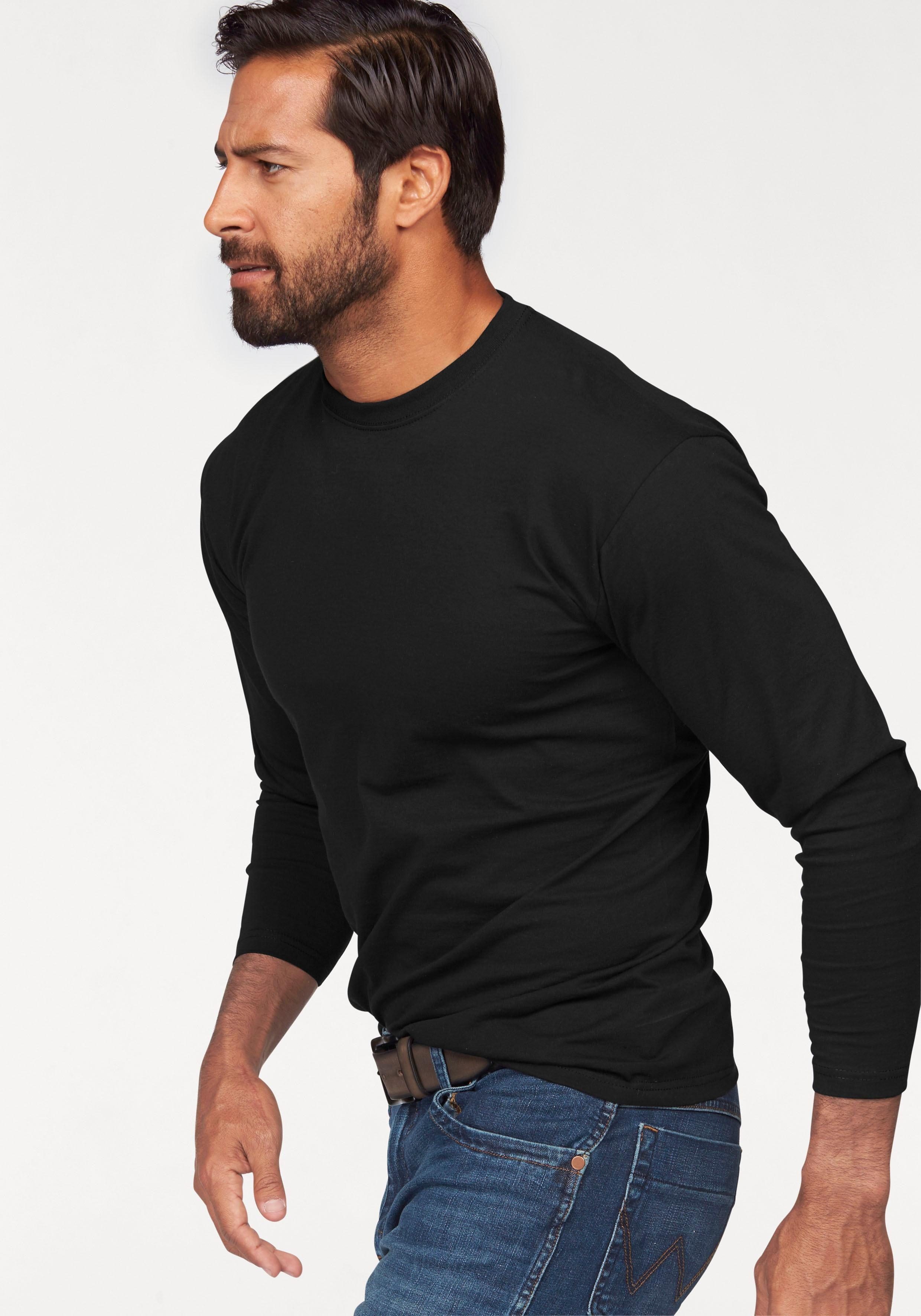 Fruit of the Loom Langarmshirt (Packung, 2-tlg) aus reiner Baumwolle, 2-er günstig online kaufen