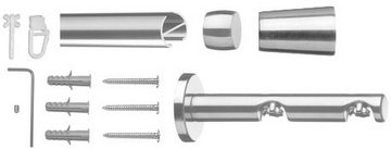 Gardinenstange Arosa, indeko, Ø 16 mm, 2-läufig, Wunschmaßlänge, verschraubt, Innenlauf Komplett-Set inkl. Gleitern und Montagematerial