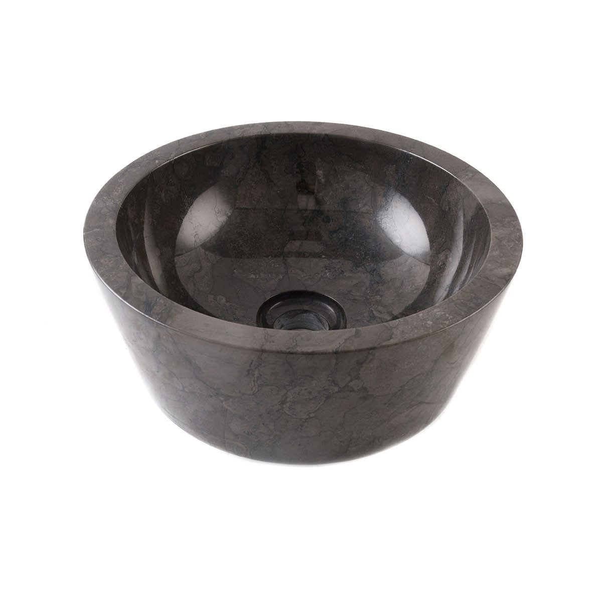 wohnfreuden Aufsatzwaschbecken Marmor Waschbecken MINIJAYA 30 cm schwarz rund (Kein Set), 7_39742