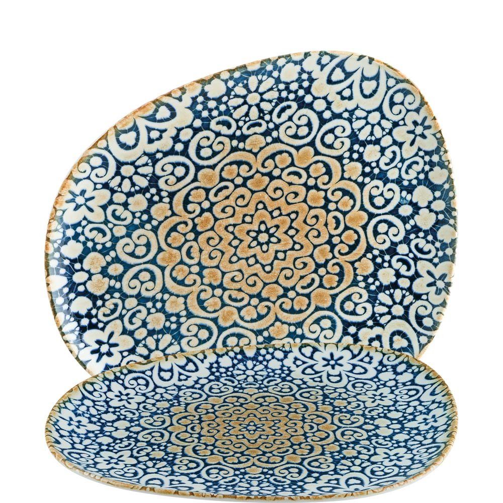 Bonna Speiseteller Alhambra, Vago Teller flach 15.3x19cm Premium Porzellan Blau 1 Stück