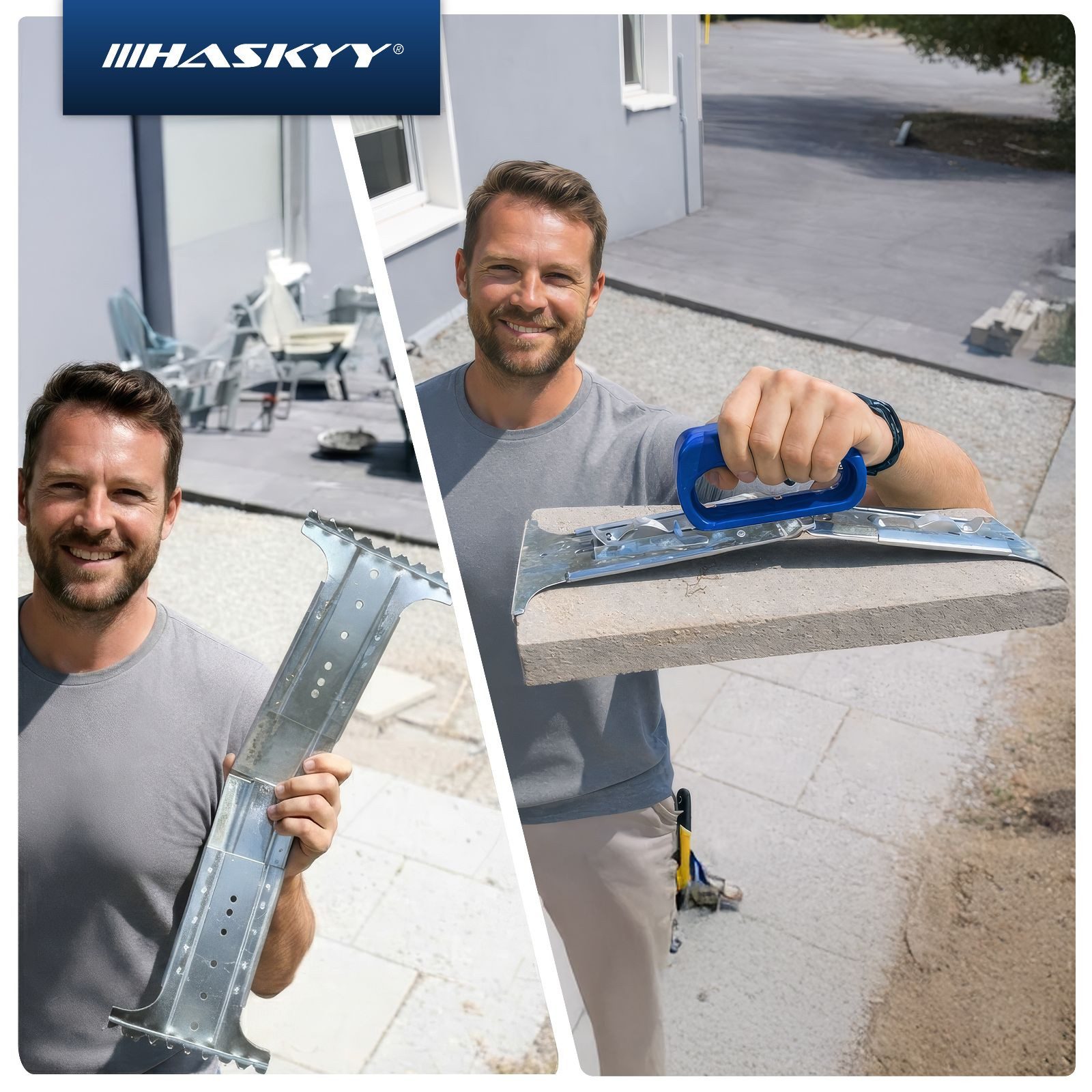 HASKYY Plattenheber Plattenheber Terrassenplattenheber 400–600 mm verstellbar 45kg, -] – Bild 5 von 5