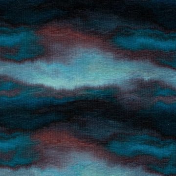 SCHÖNER LEBEN. Stoff Strick Jersey Plissee Bekleidungsstoff Farbverlauf Digital blau 1,43m, Digitaldruck