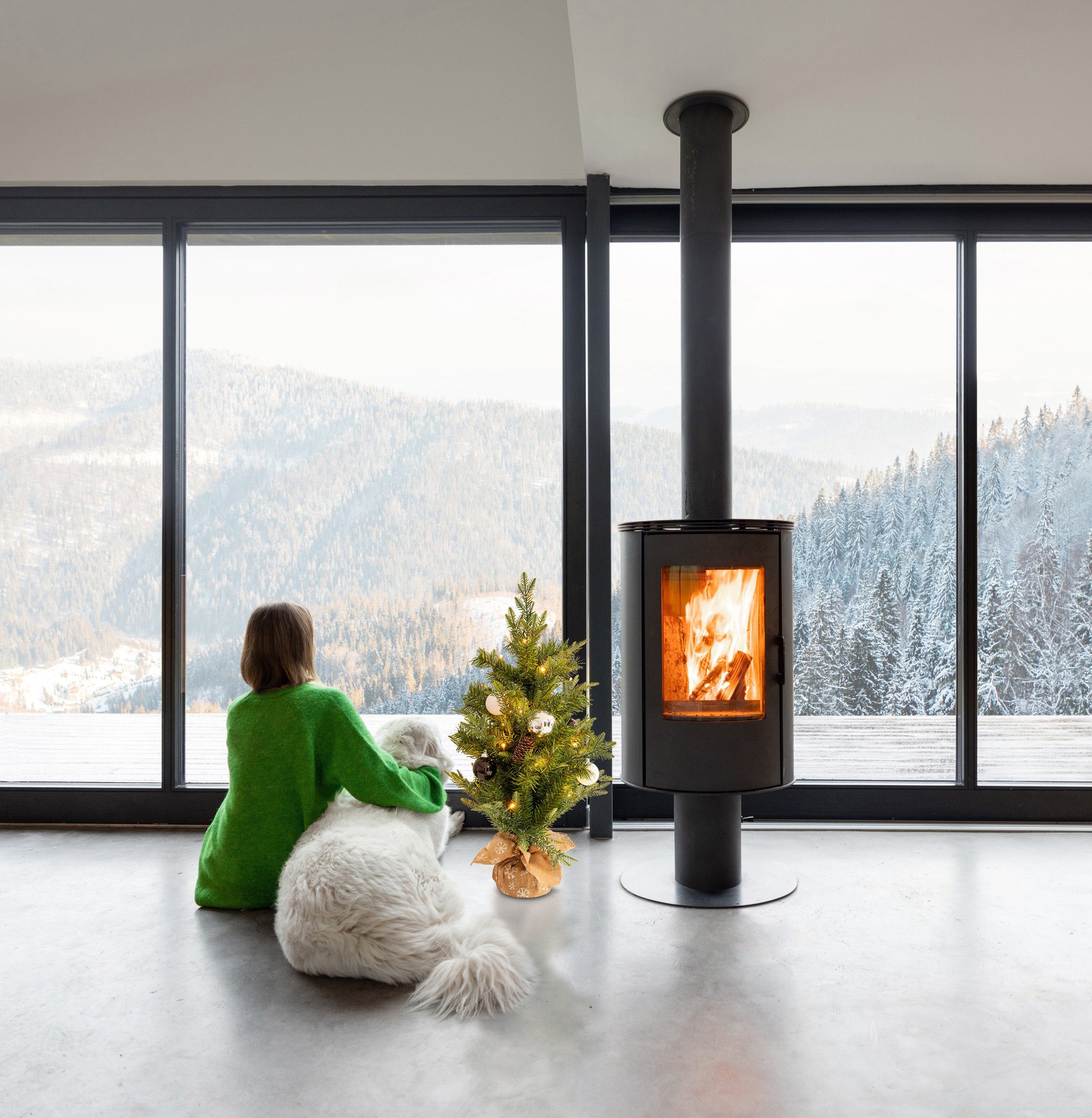 näve LED Dekoobjekt Weihnachtsbaum, Ein-/Ausschalter, LED fest integriert, Warmweiß, Für Aussen geeignet (vor Haustüre),incl. Timer (6on/18off),40x LEDÂ´s