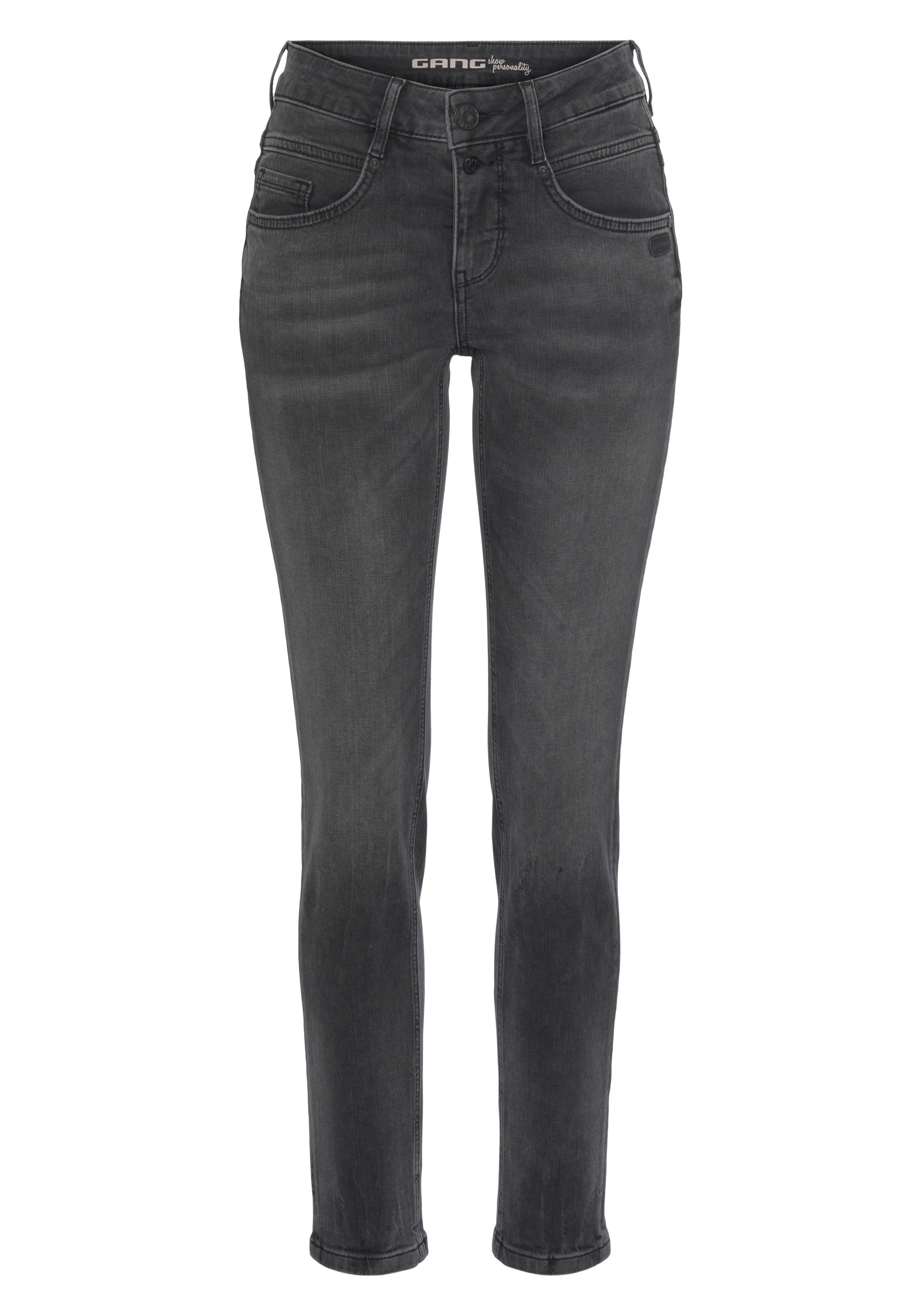 und 94MORA used black 3-Knopf-Verschluss Passe GANG mit Skinny-fit-Jeans vorne