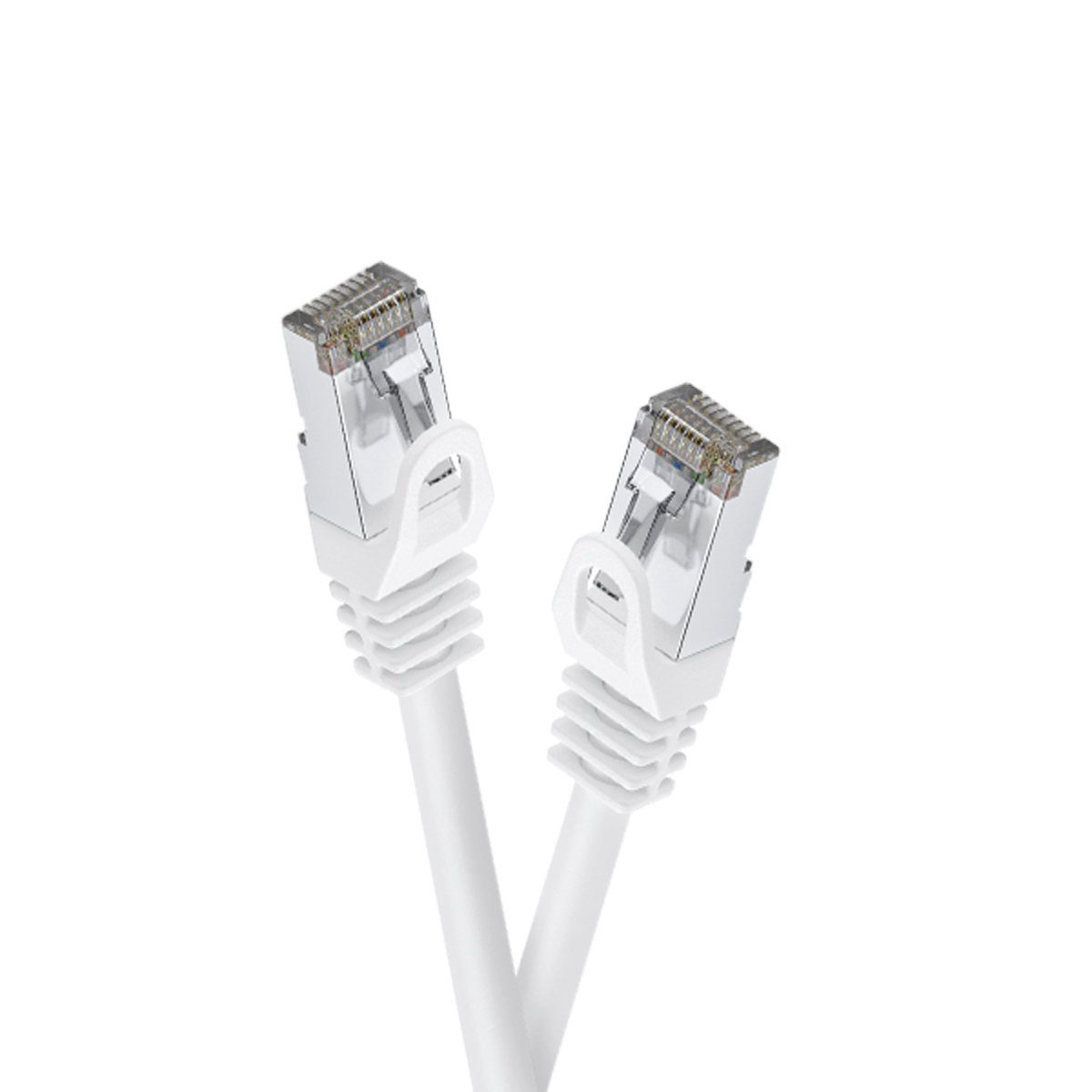 Celexon CAT 6A Patchkabel - S/FTP LAN-Kabel, (25 cm), 0,25m, weiß