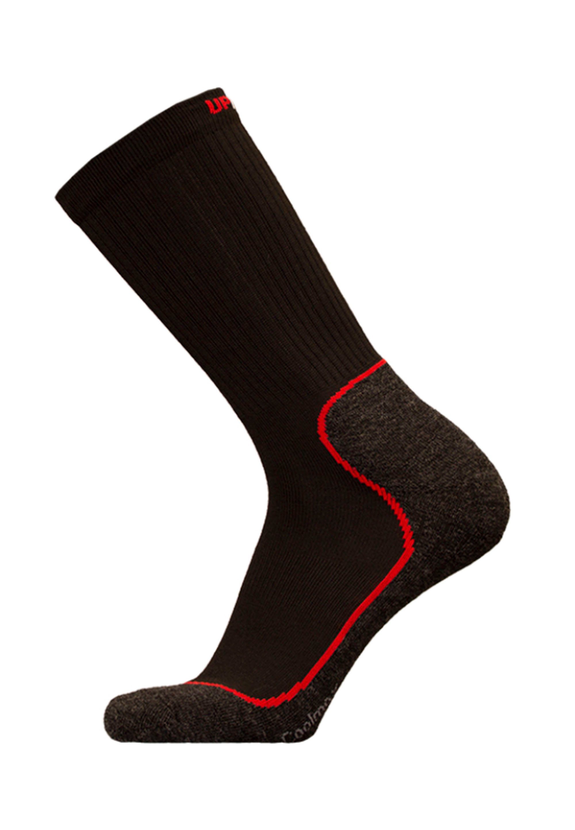 (1-Paar) schwarz-rot funktionalem aus KEVO Material UphillSport Socken