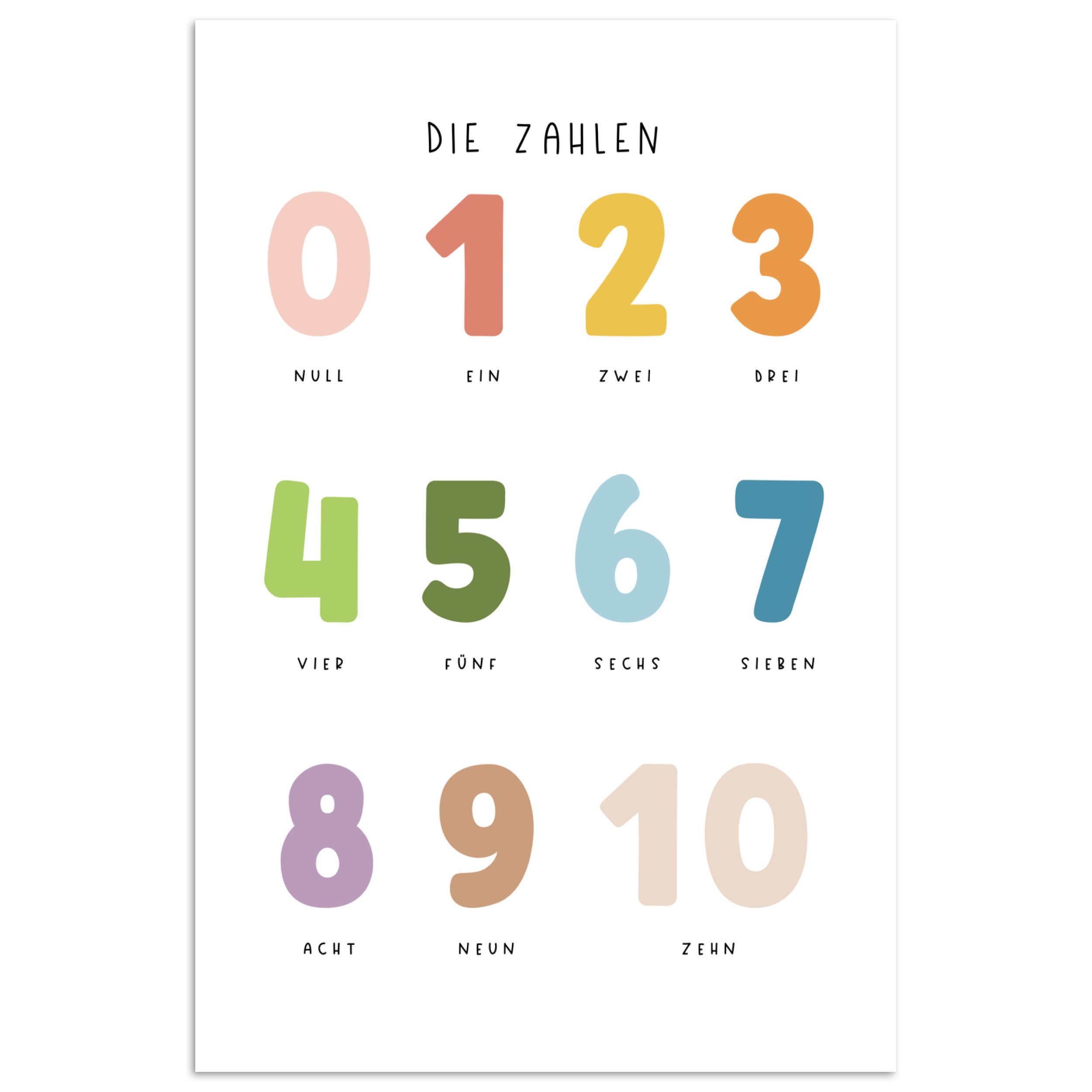 MuchoWow Poster Pädagogisch - Zählen lernen - Weiß - Farben - 1-10, (1 St), günstig online kaufen