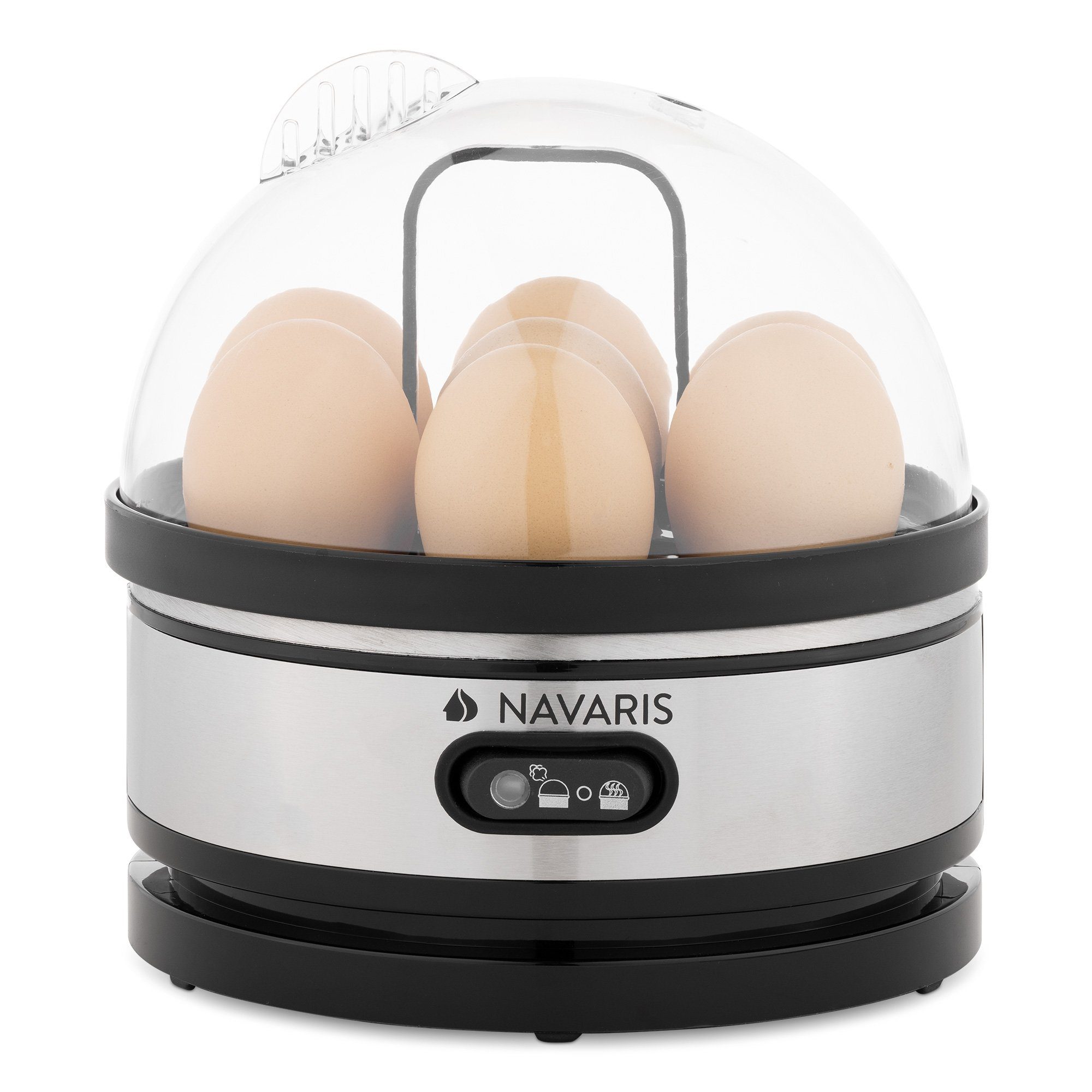 Navaris Eierkocher Eierkocher 7 Eier Edelstahl - 400W - mit Warmhaltefunktion