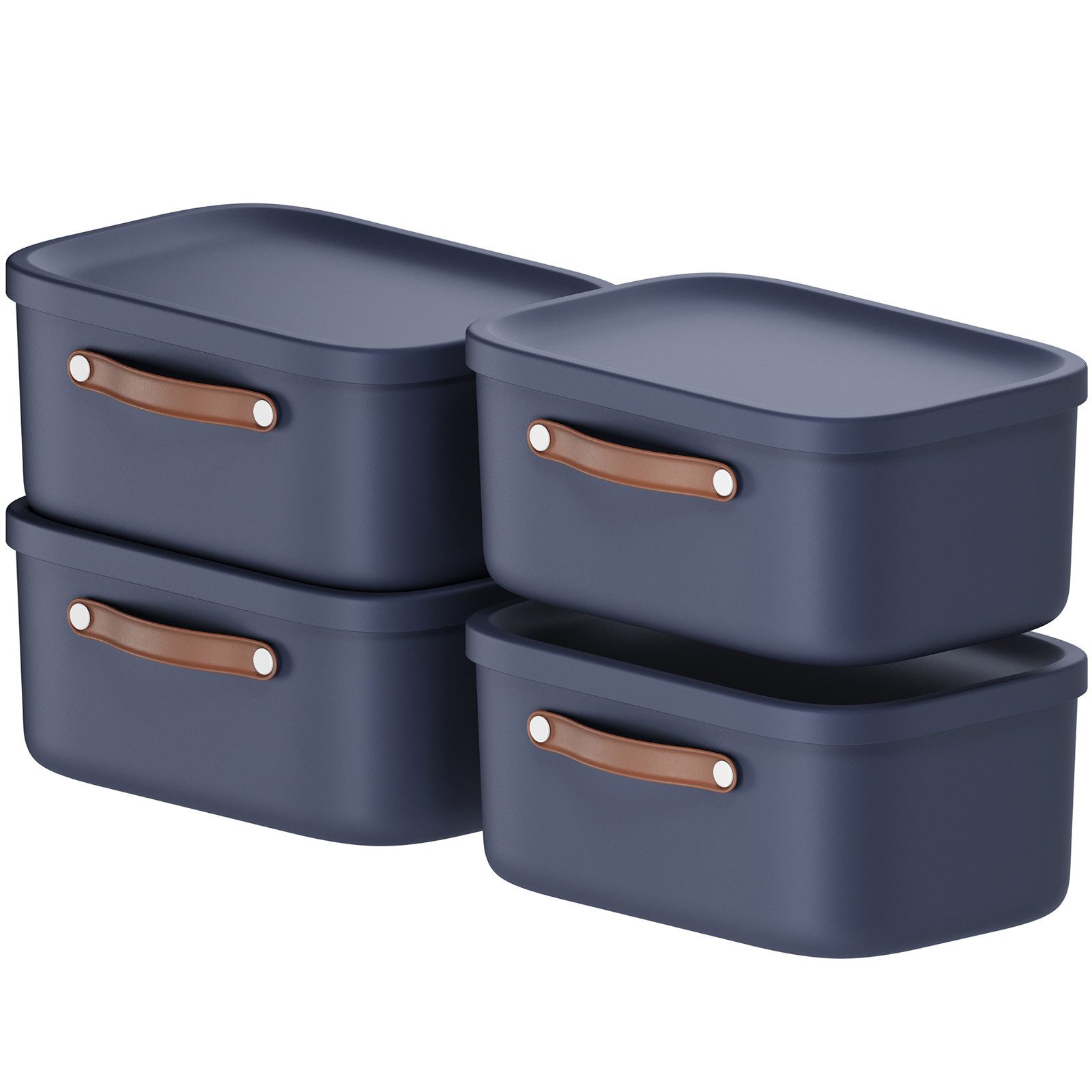 ROTHO Stapelbox 4er-Set Kiste mit Deckel Maloja 12l (Aufbewahrungsset, 3er-Set)