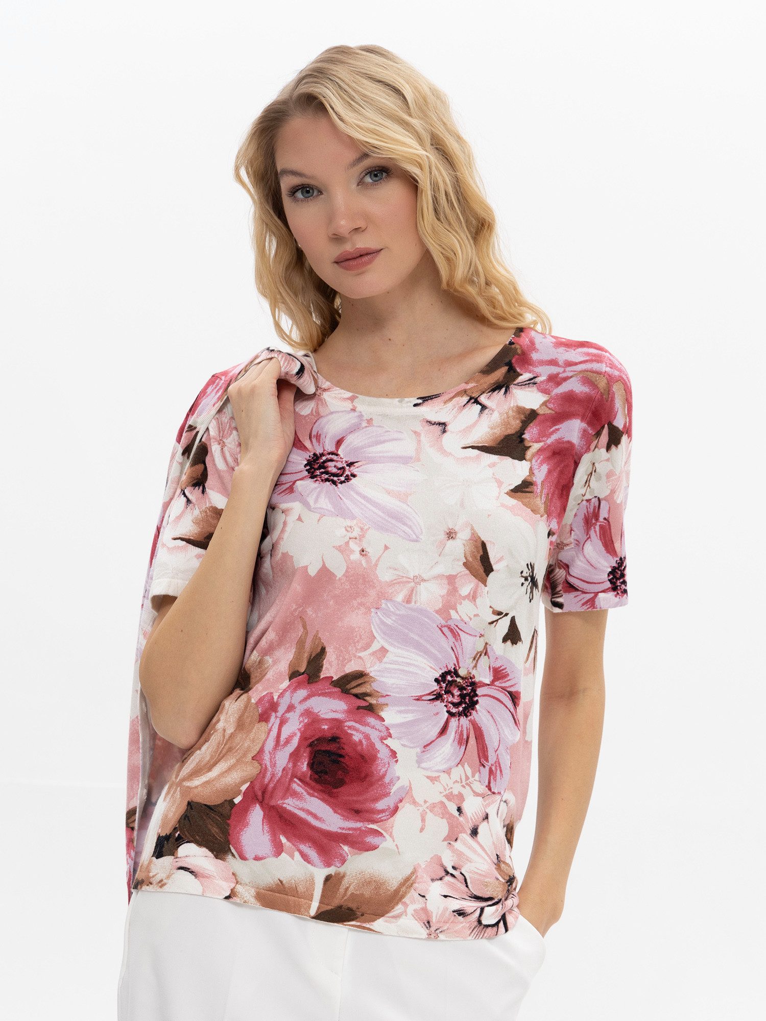 Passioni Cardigan Twinset mit Blumenprint