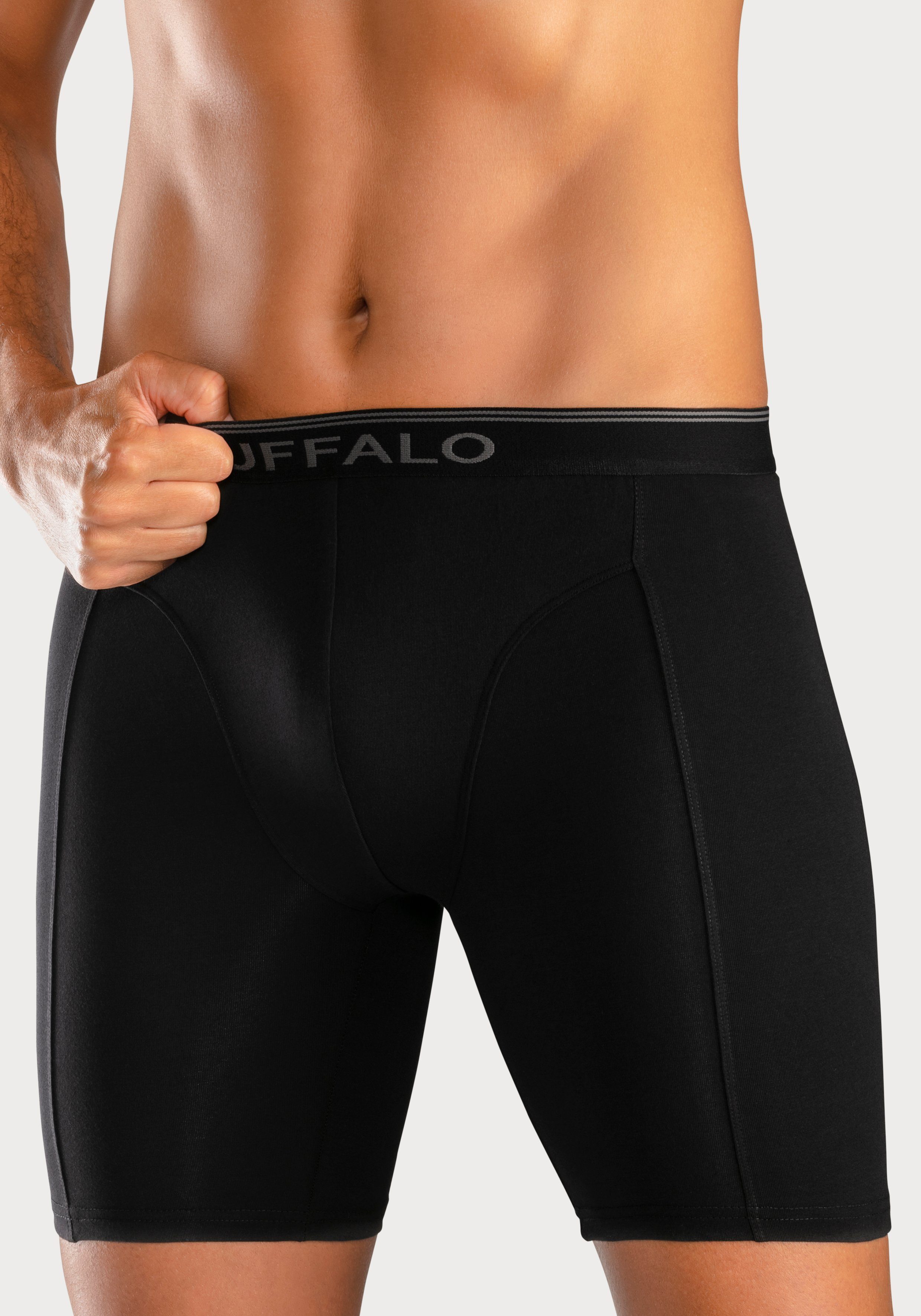 Buffalo Langer Boxer Boxershorts für Herren (Packung, 3-St) mit langem Bein, ideal auch für Sport und Trekking – Bild 2 von 5
