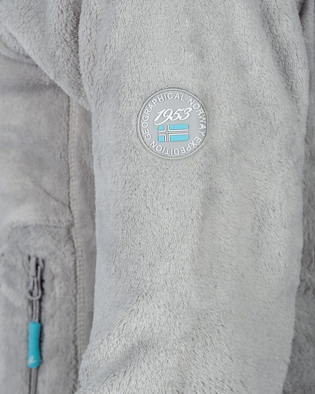 (1-St) Flauschige hellgrau Kuschelige baupaline Jacke Stehkragen Norway mit Geographical Outdoor Fleecejacke