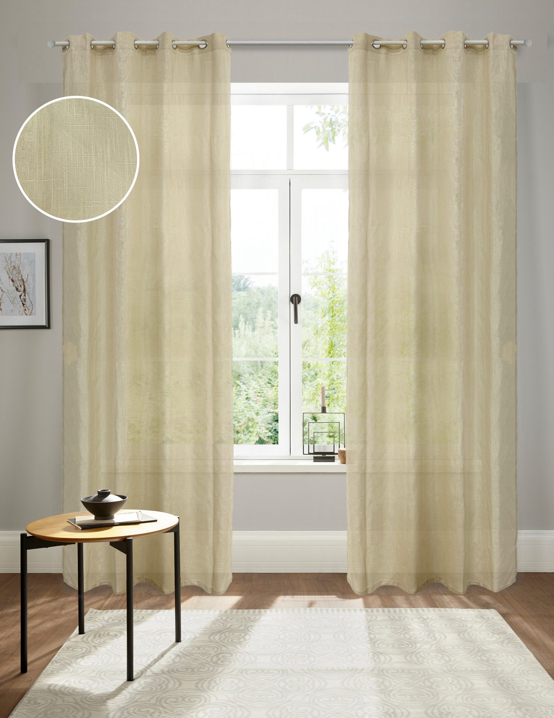 andas Gardine Tursik (1 St), Ösen, blickdicht, Leinenstruktur, Blickdicht, günstig online kaufen