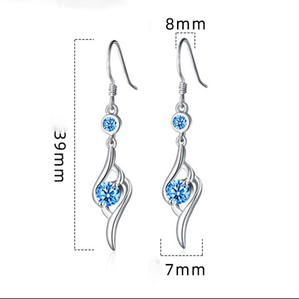 Haiaveng Paar Ohrhänger Blaue Diamant-Ohrringe aus Quastenohrringe, Sterlingsilber, einfache S925 Ohrringe