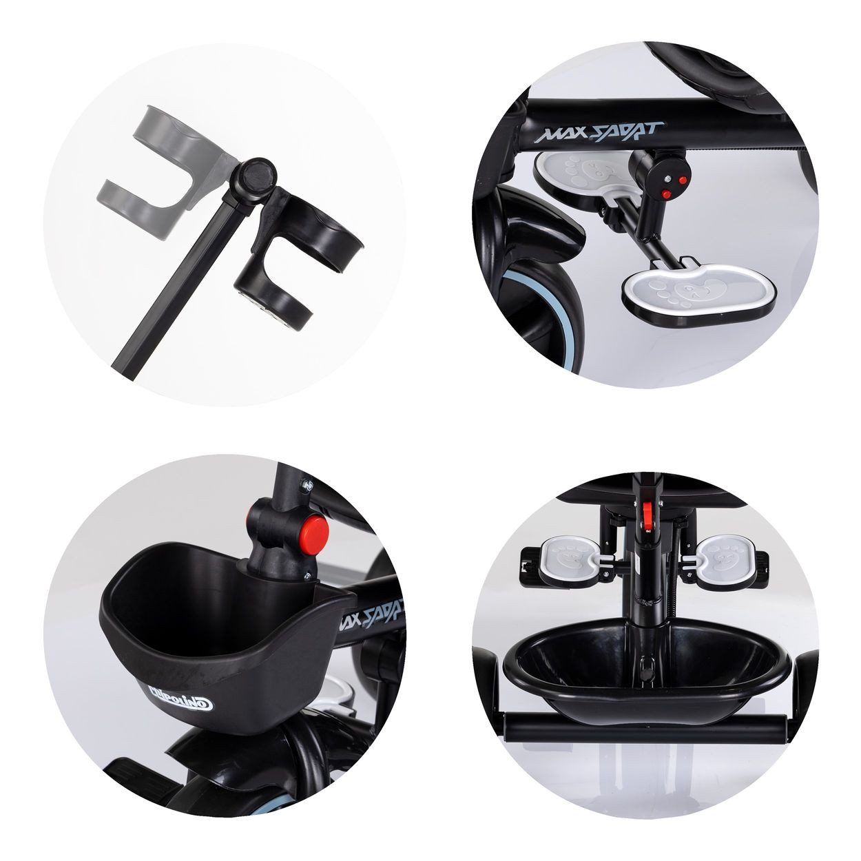 Chipolino Dreirad Tricycle Max Sport 2 in 1, Dreirad, Becherhalter, Sitz umkehrbar, Korb