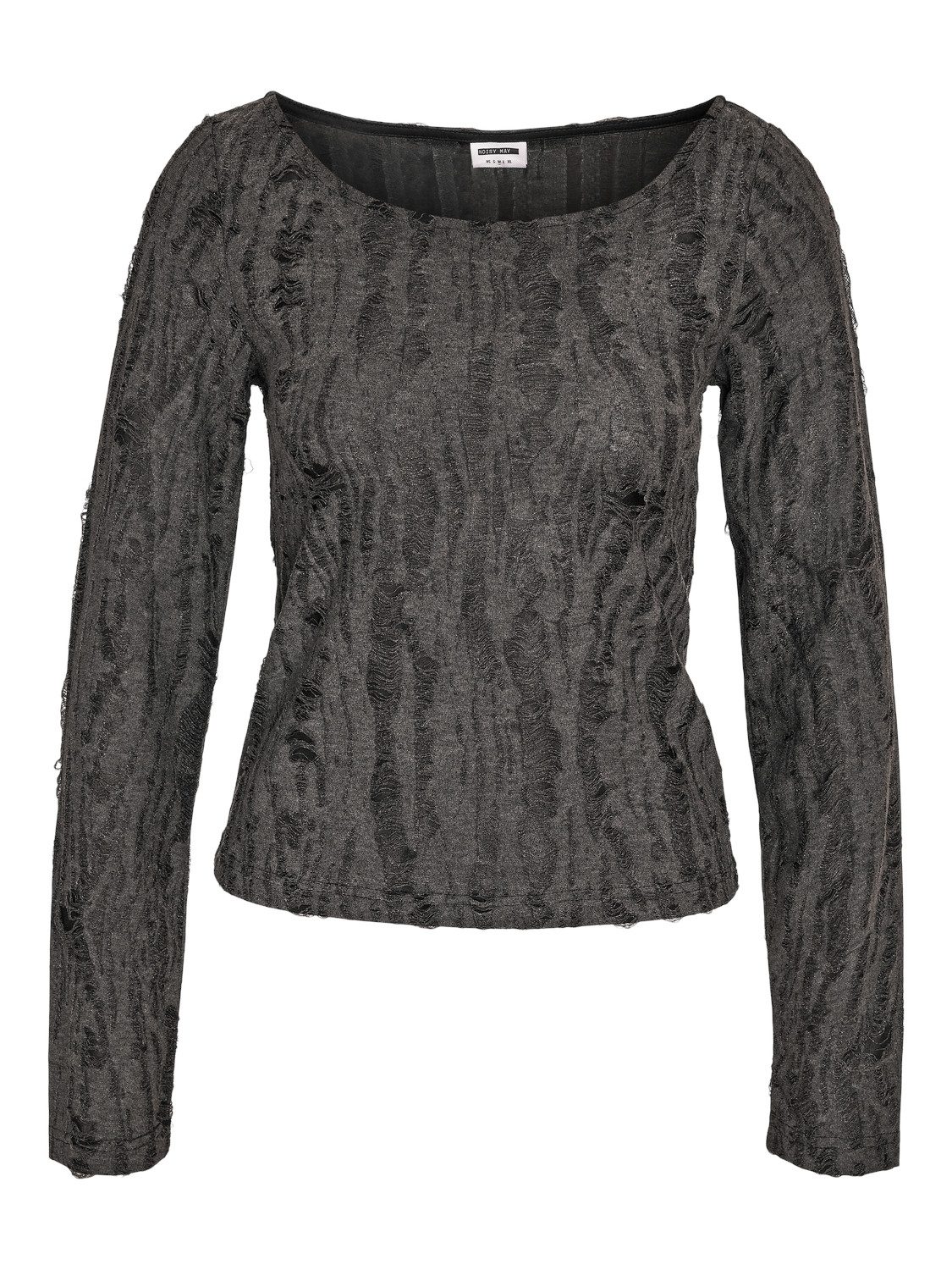 Noisy may Shirttop U-Boot-Ausschnitt enger Schnitt lange Ärmel NMHARLOW L/S BOATNECK MG TOP JRS