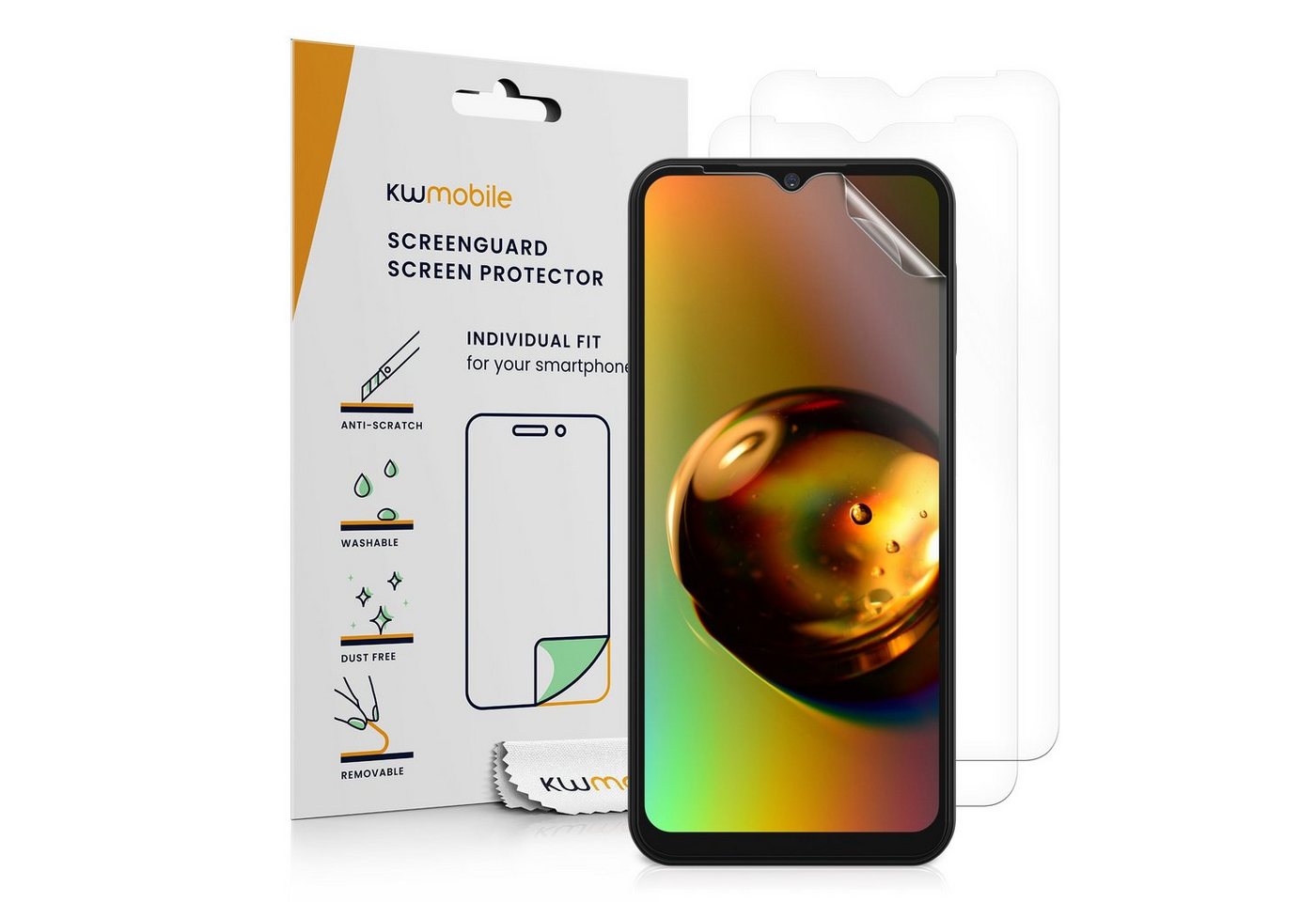 kwmobile Displayschutzfolie für Samsung Galaxy A14 5G, 3 Stück, klare Displayschutzfolie Displayschutz transparent Schutzfolie