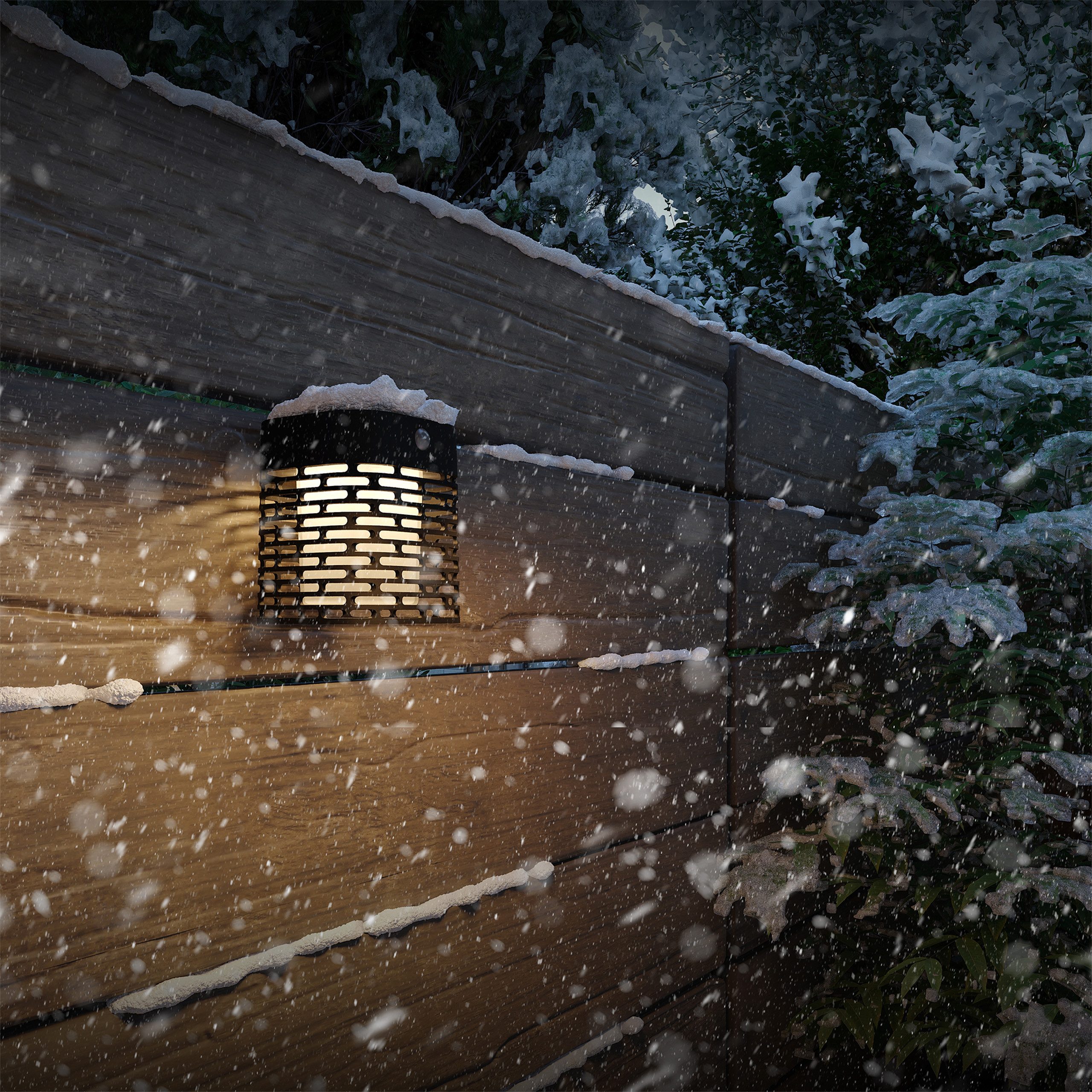 Philips LED Außen-Wandleuchte Outdoor Solar Hara, Abschaltautomatik, Bewegungsmelder, Tageslichtsensor, LED fest integriert, Warmweiß, Tageslicht- und Bewegungssensor, 2700 Kelvin, 400 Lumen, schwarz