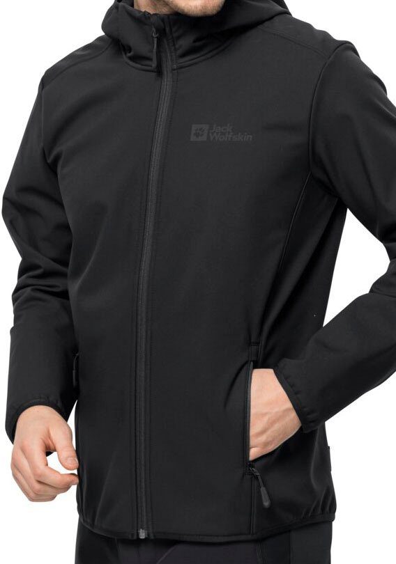 Jack Wolfskin Softshelljacke BORNBERG HOODY winddicht, wasserabweisend, mit Kapuze, atmungsaktiv, Slim Fit