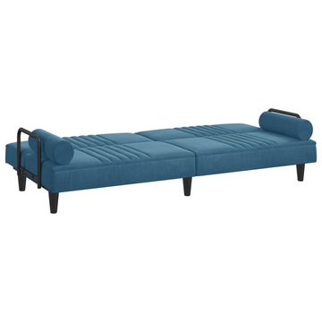 vidaXL Sofa Schlafsofa mit Armlehnen Blau Samt Schlafcouch Couch Sofa