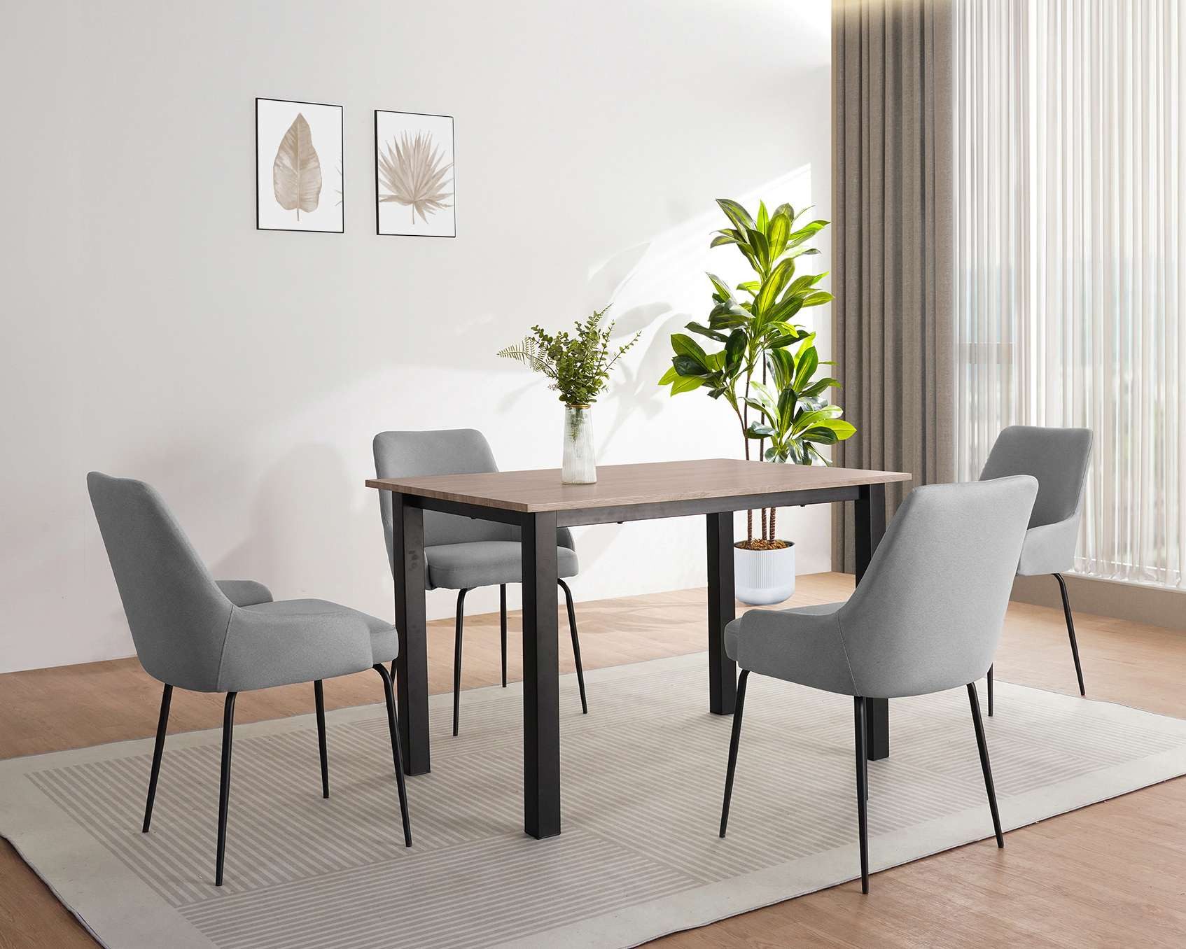 OTTO home Esstisch Babetta, schwarzes pulverbeschichtetes Metallgestell, ve günstig online kaufen