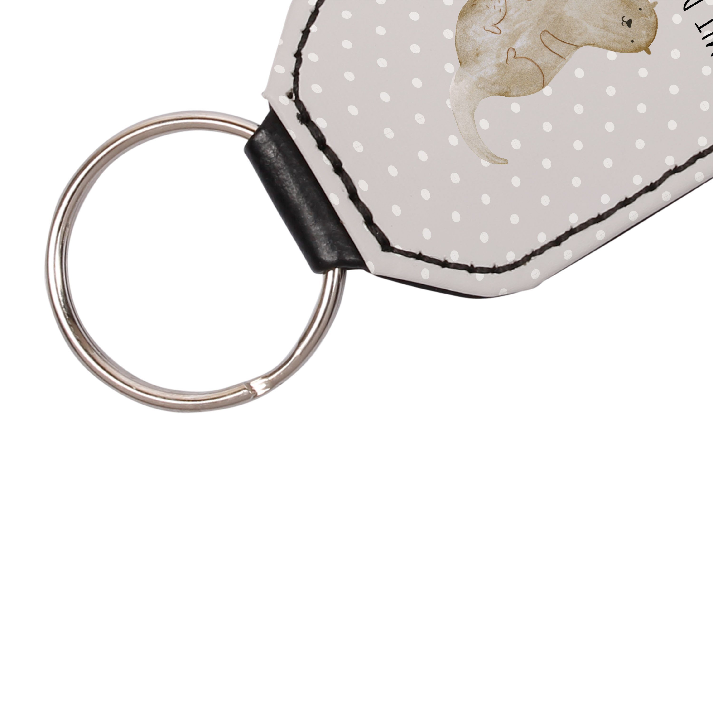 Mr. & Mrs. Panda Schlüsselanhänger (1-tlg) Geschenk, kopfüber - Grau Pastell - Glücksbringer, Schlüss Otter süß
