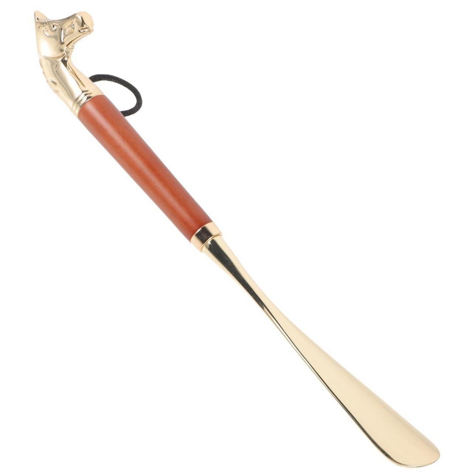 LuxusKollektion Schuhlöffel Schuhlöffel Pferdekopf Lang Messing Holz 32cm