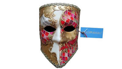 Venezia Originale Verkleidungsmaske Venezianische handgemachte Bauta Karnevalsmaske Deko Venedig Maske 2, Handgefertigt, Handbemalt, Maskenball, Opernball, Karneval, Halloween